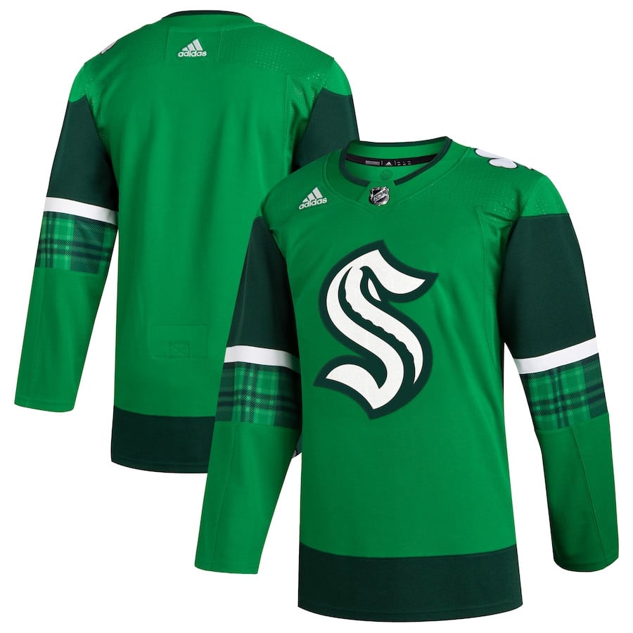Seattle Kraken 2023 St. Patrick's Day Primegreen Kelly Green NHL Jersey Men's