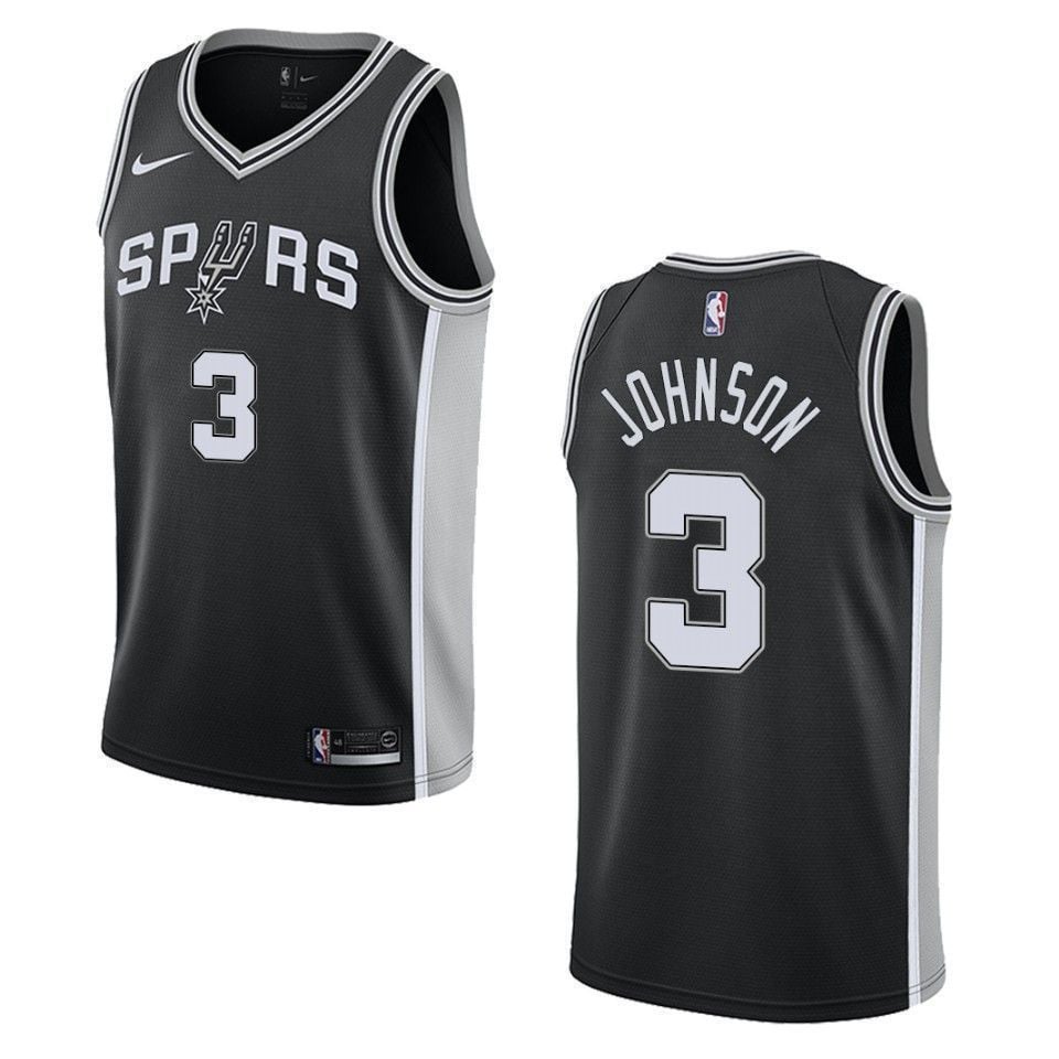 San Antonio Spurs 3 Keldon Johnson Icon Swingman Black NBA Jersey Men's