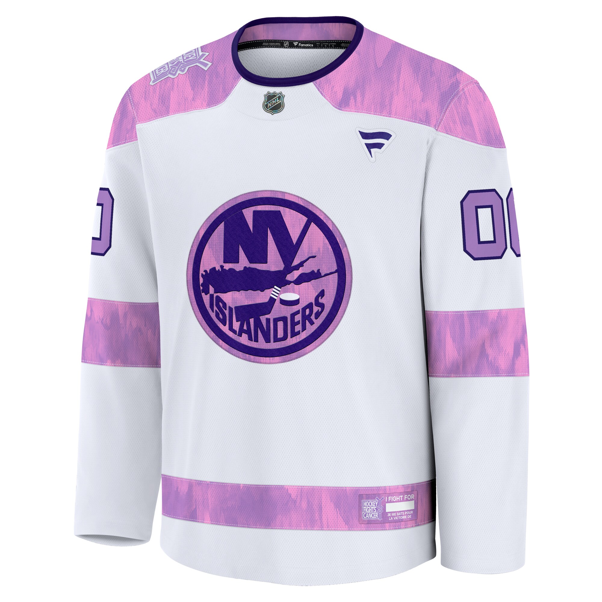 New York Islanders White 2024 Fights Cancer Custom Practice NHL Jersey Men's