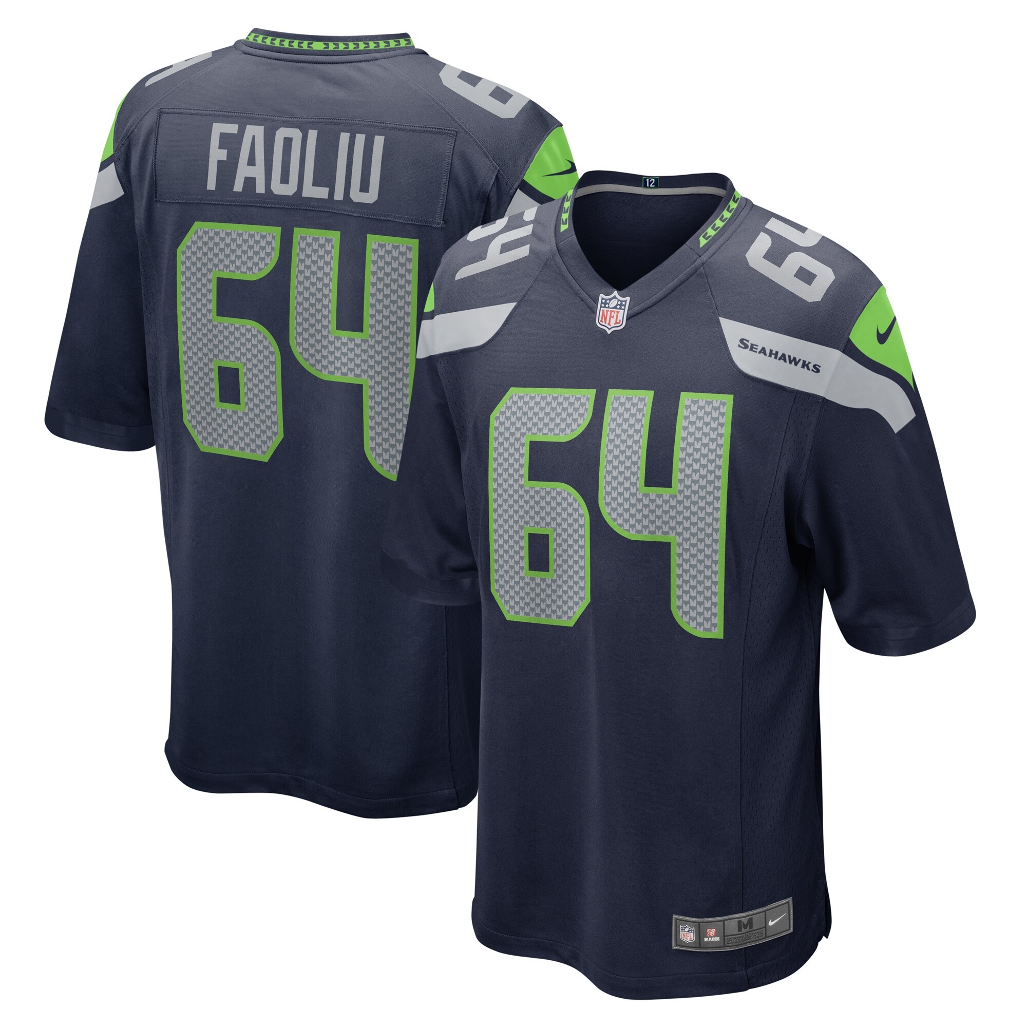 Seattle Seahawks Austin Faoliu College Navy Game NFL Jersey Men's