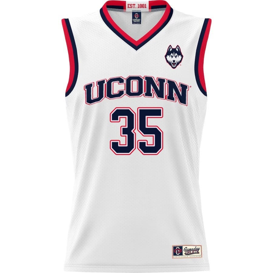 Samson Johnson 35 UConn Huskies White NCAA Jersey Men's