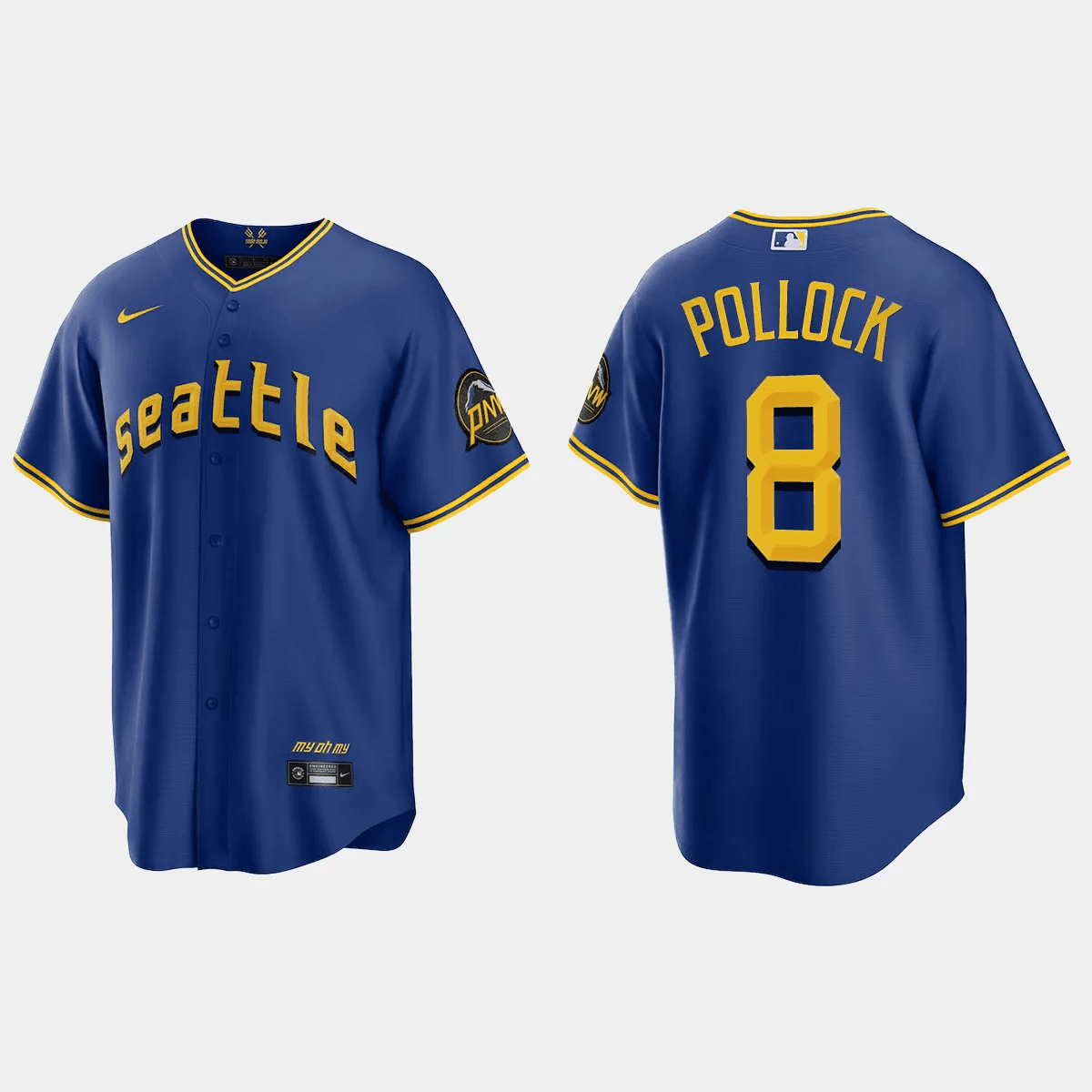 AJ Pollock 8 Seattle Mariners 2023 City Connect Game Royal MLB Jersey Men's