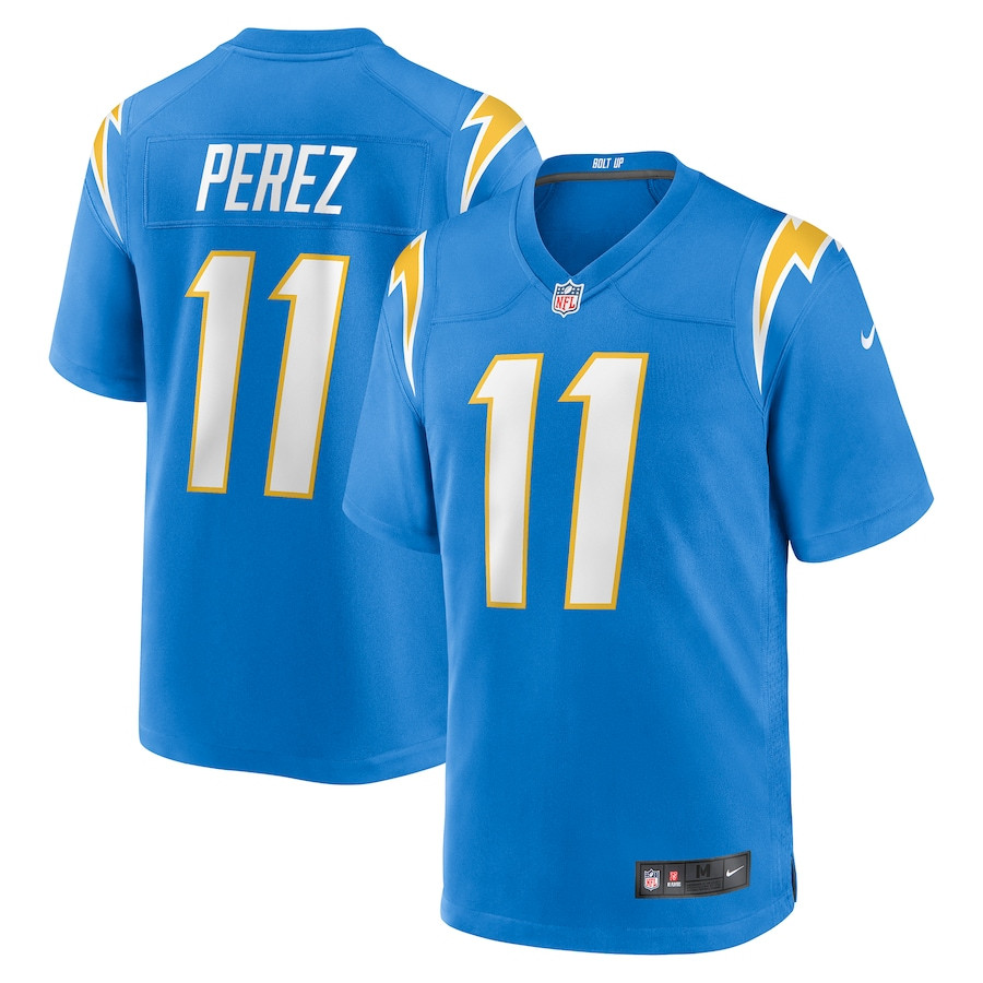 Luis Perez 11 Los Angeles Chargers Team Game Powder Blue NFL Jersey Men's