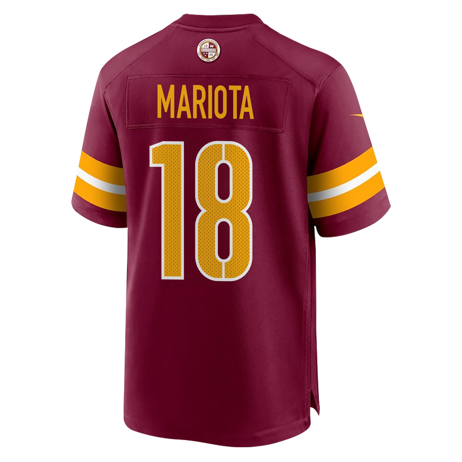 Marcus Mariota 18 Washington Commanders Super Bowl LIX Champions Patch New Orleans A Symphony of Sport' EMBROIDERED Game Burgundy NFL Jersey Men's