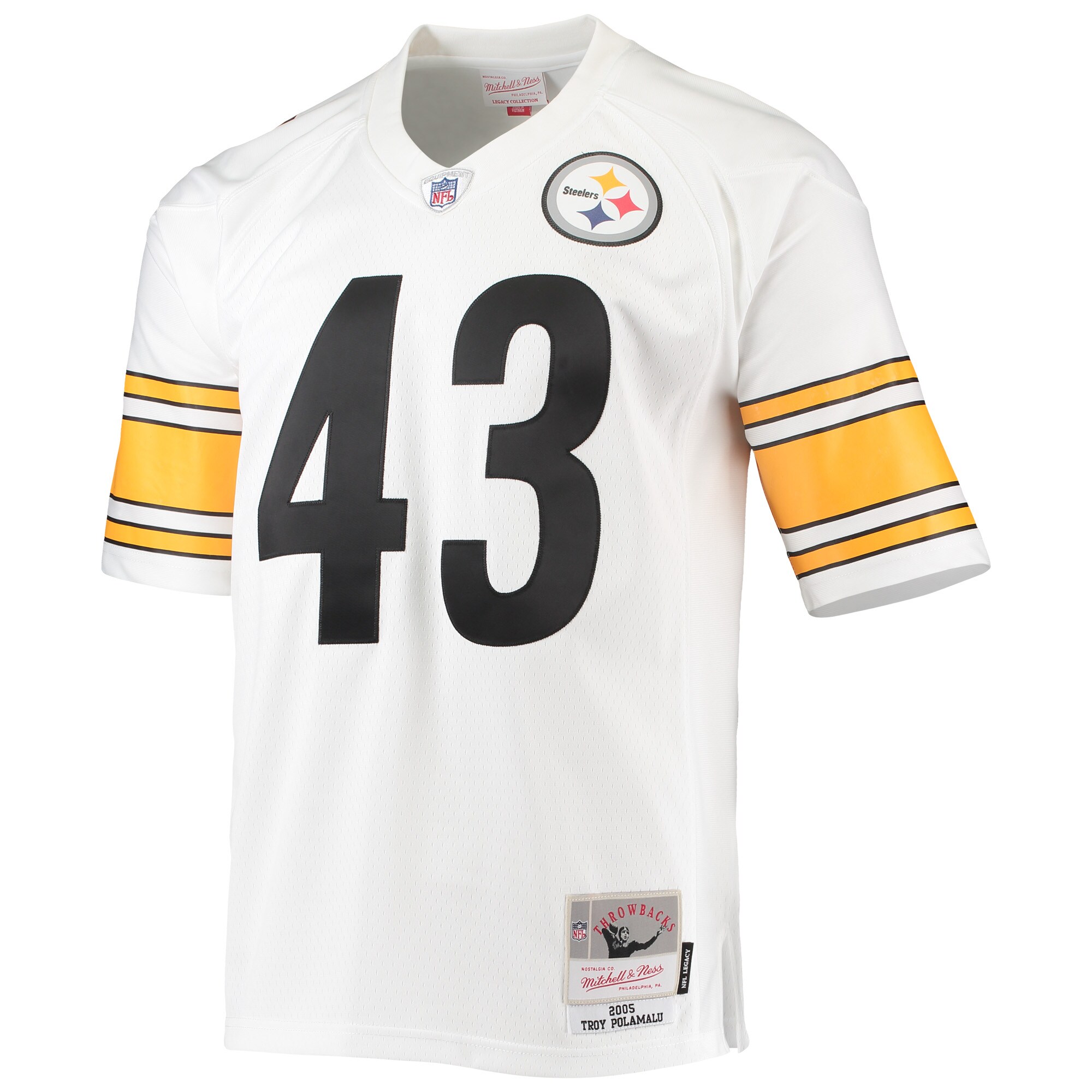 Pittsburgh Steelers Troy Polamalu Mitchell Ness White Legacy NFL Jersey Men's