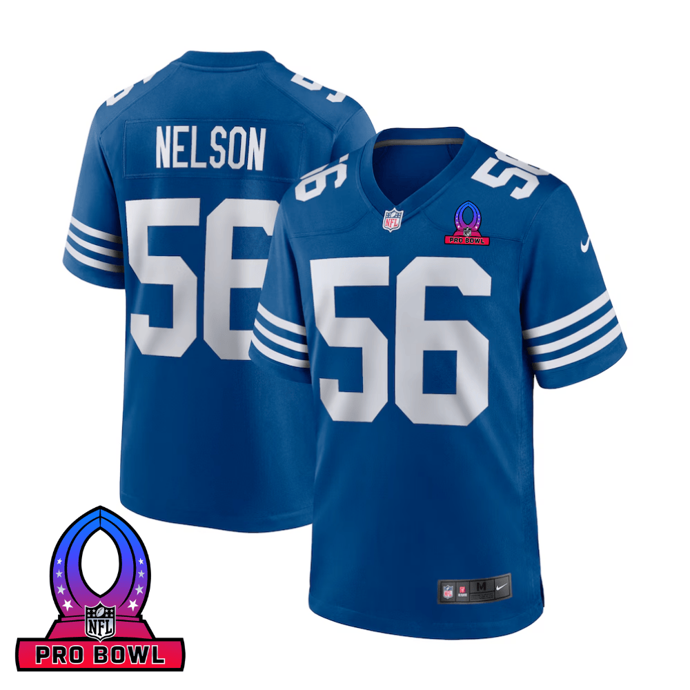 Quenton Nelson 56 Indianapolis Colts 2025 Pro Bowl Patch Game Royal NFL Jersey Men's