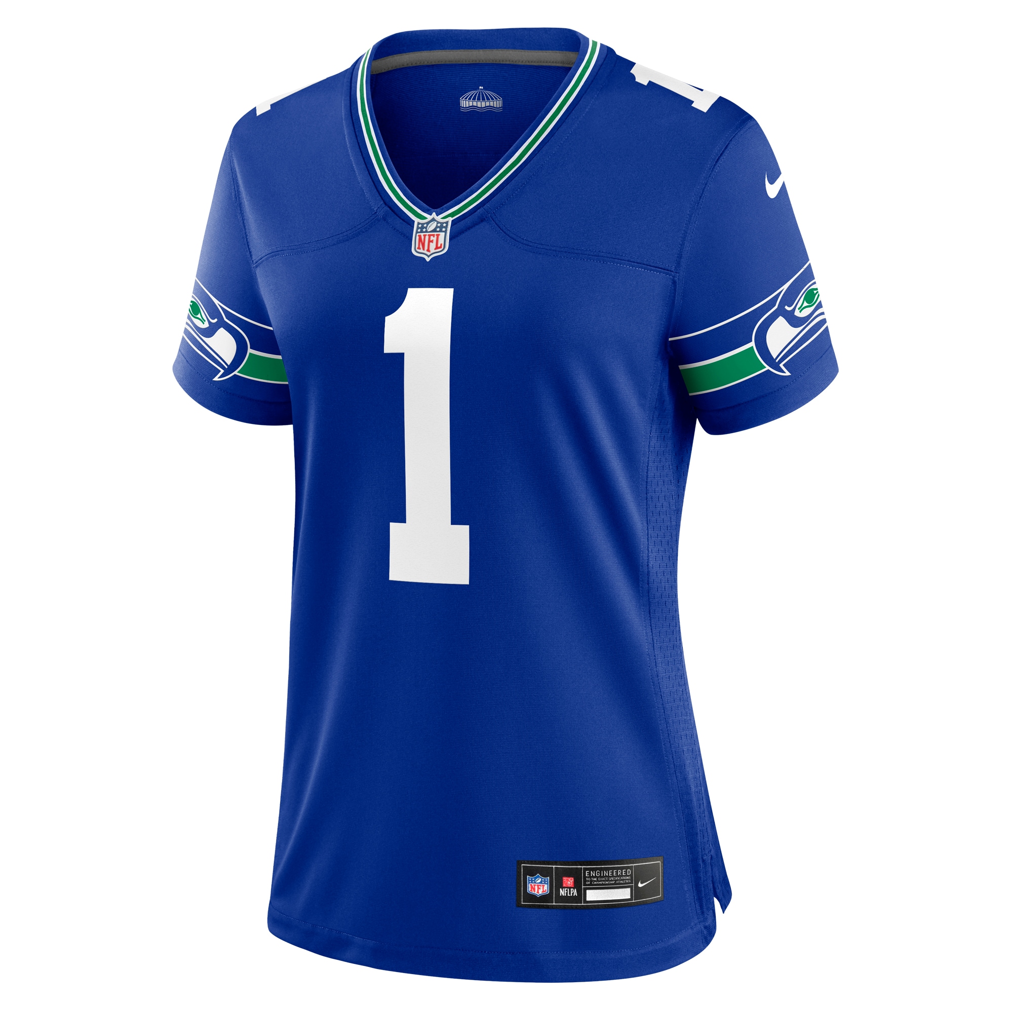 Seattle Seahawks Warren Moon Royal Throwback Retired Player Game NFL Jersey Women's