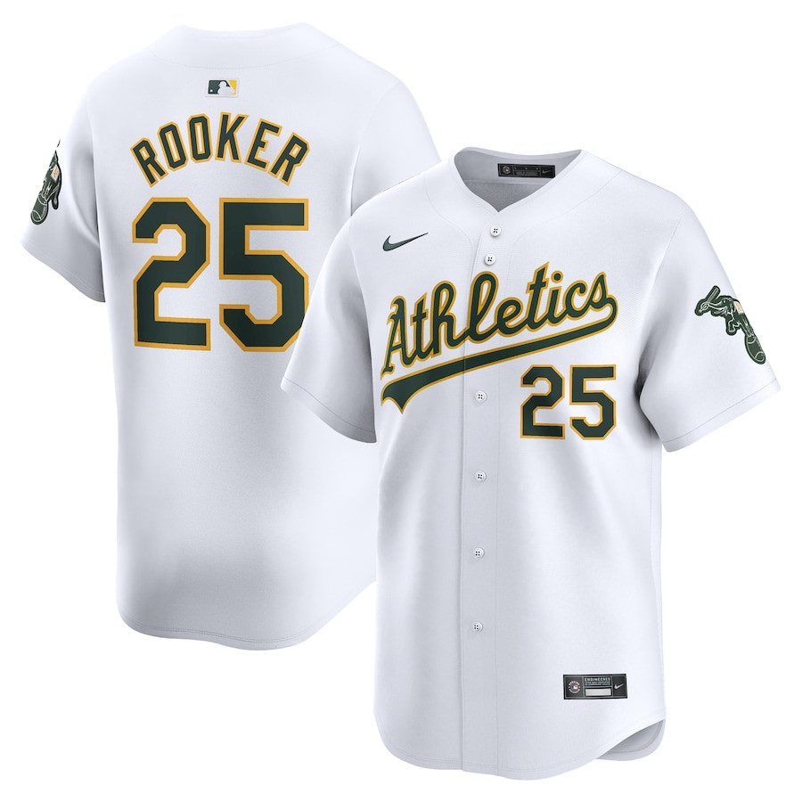 Brent Rooker 25 Oakland Athletics Home Limited Player White MLB Jersey Men's