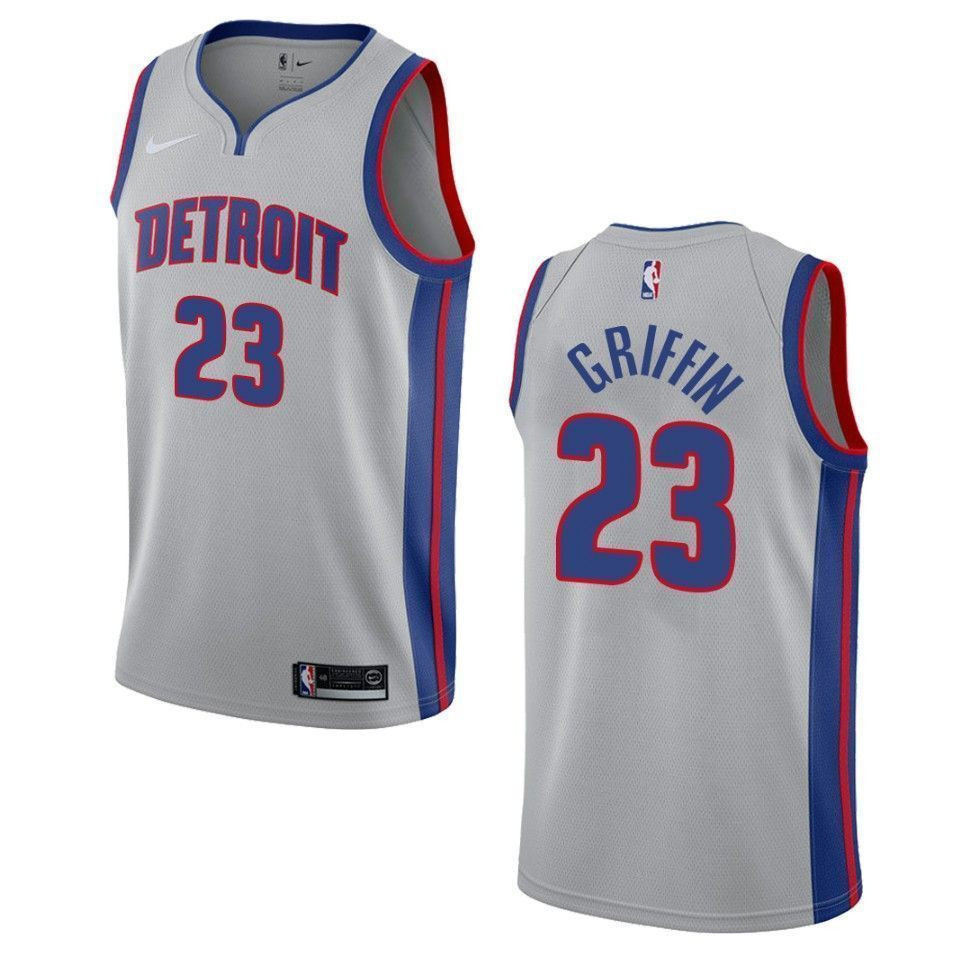 Detroit Pistons 23 Blake Griffin Statement Swingman Gray NBA Jersey Men's