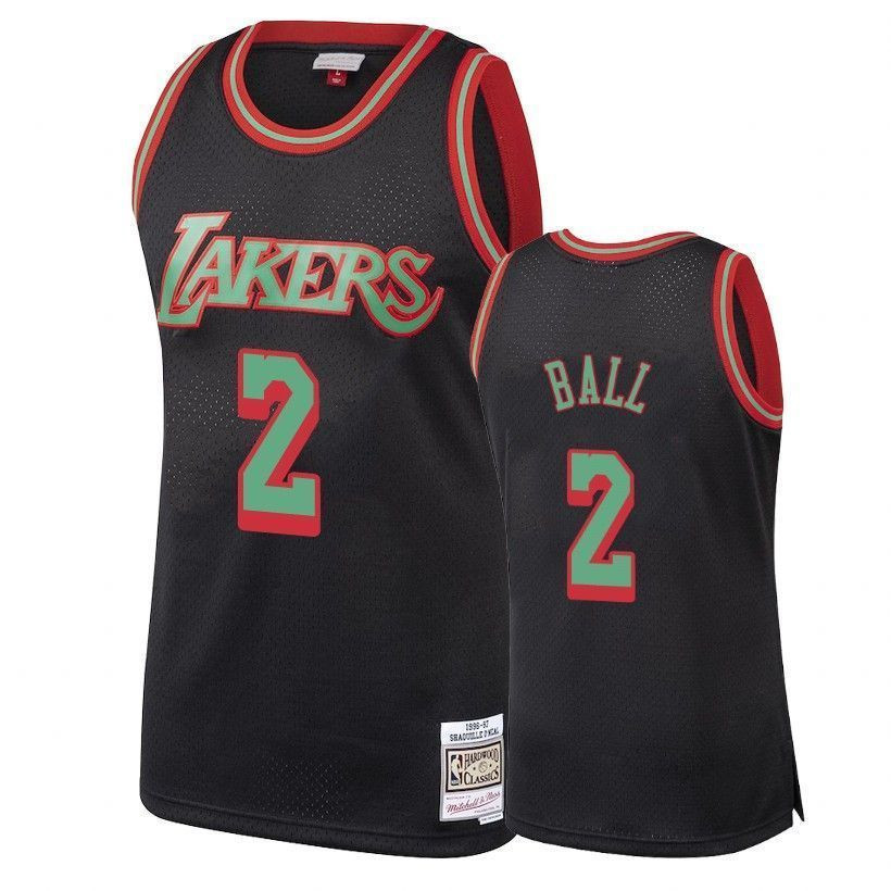 Los Angeles Lakers Lonzo Ball 2 Classics Christmas Black NBA Jersey Men's