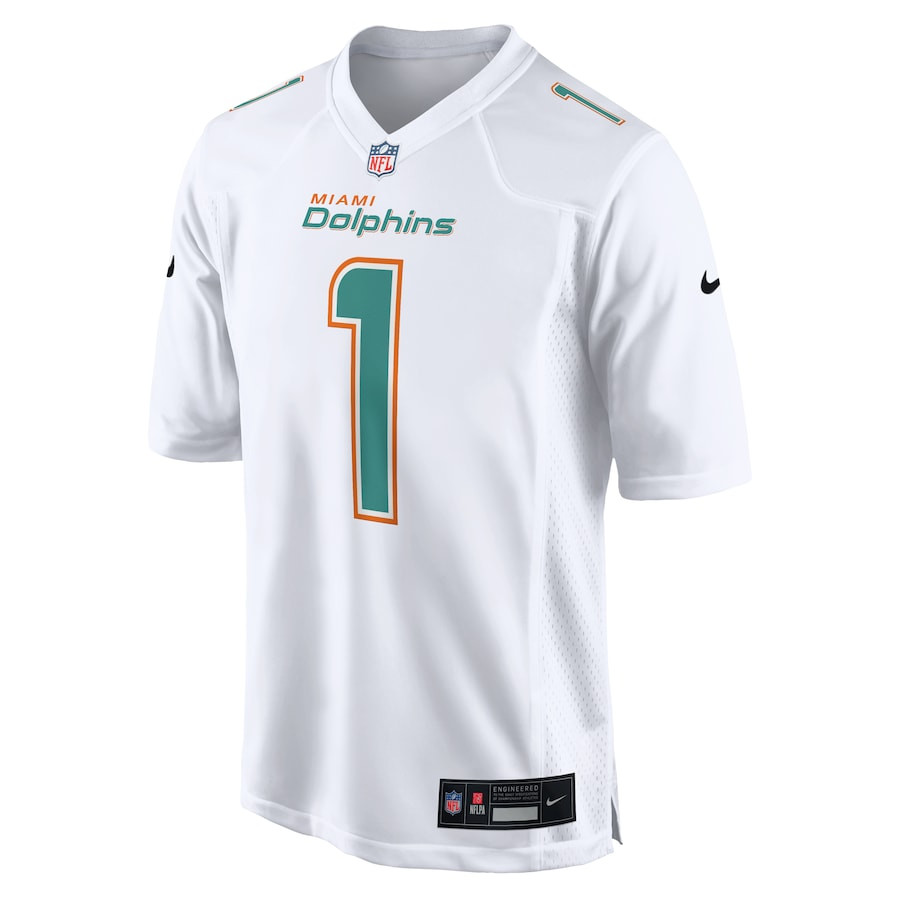 Tua Tagovailoa 1 Miami Dolphins Fashion Game White NFL Jersey Men's