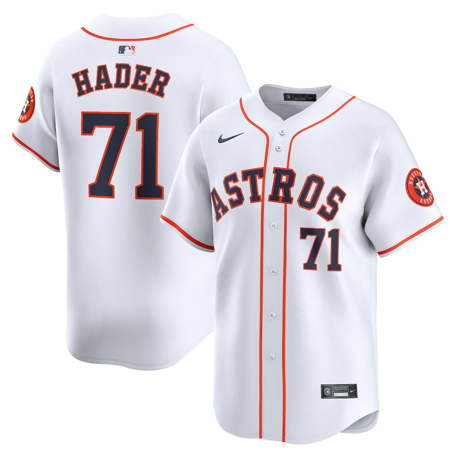Josh Hader 71 Houston Astros Home Limited Player White MLB Jersey Men's