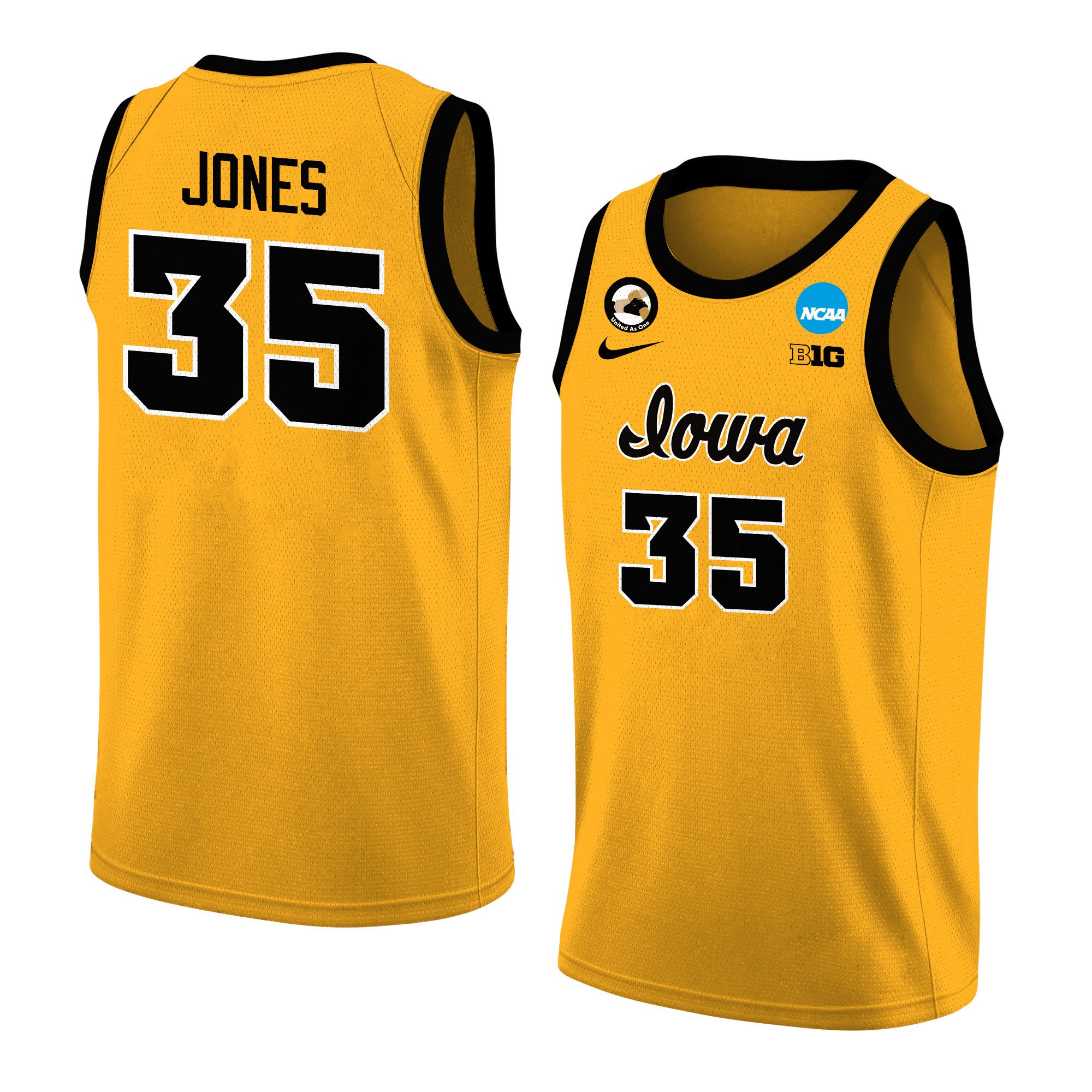 Ava Jones 35 Iowa Hawkeyes 2024 Yellow Unisex NCAA Jersey Unisex