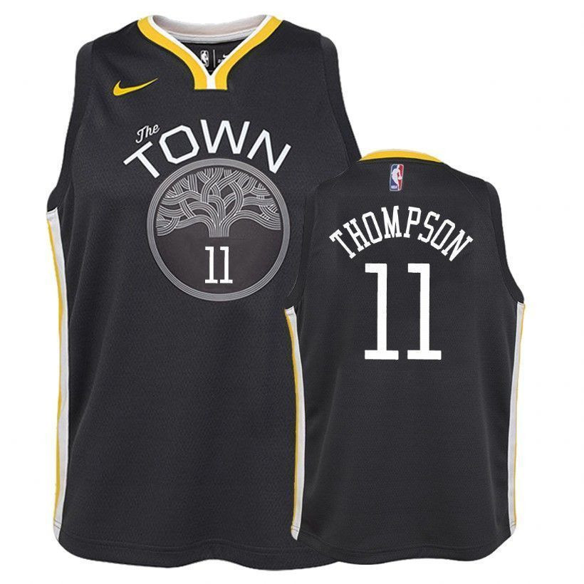 Golden State Warriors Klay Thompson 11 Statet Edition Gray NBA Jersey Youth