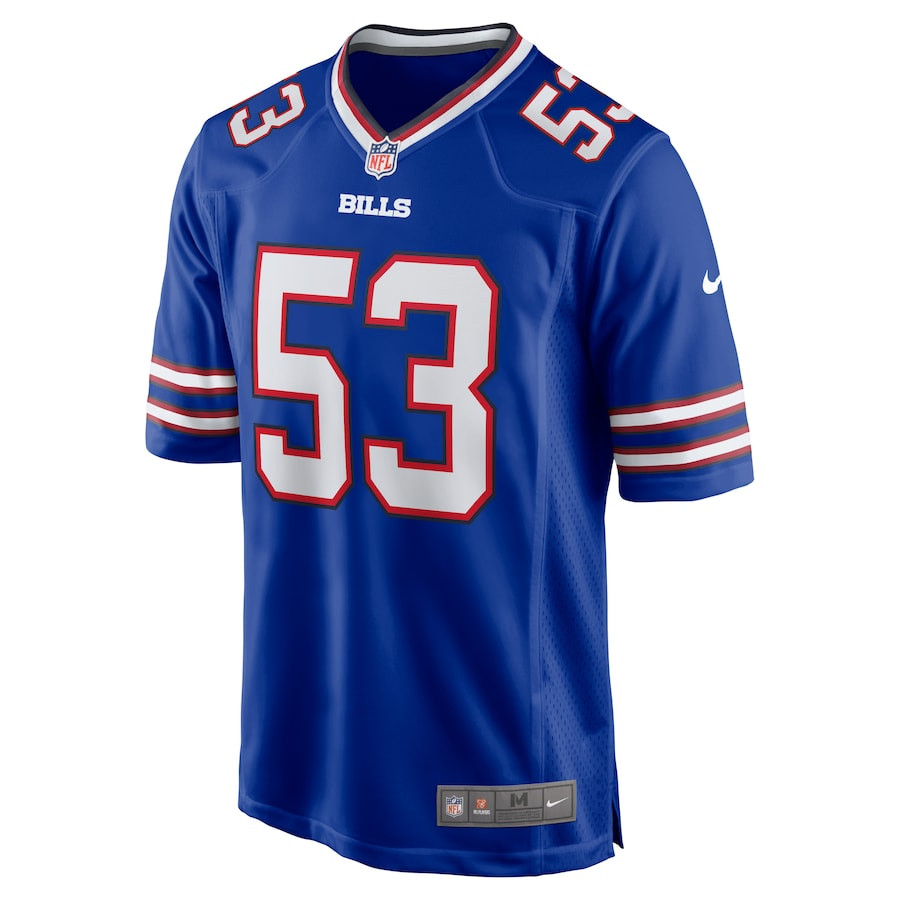 Branson Deen 53 Buffalo Bills Game Royal NFL Jersey Men's