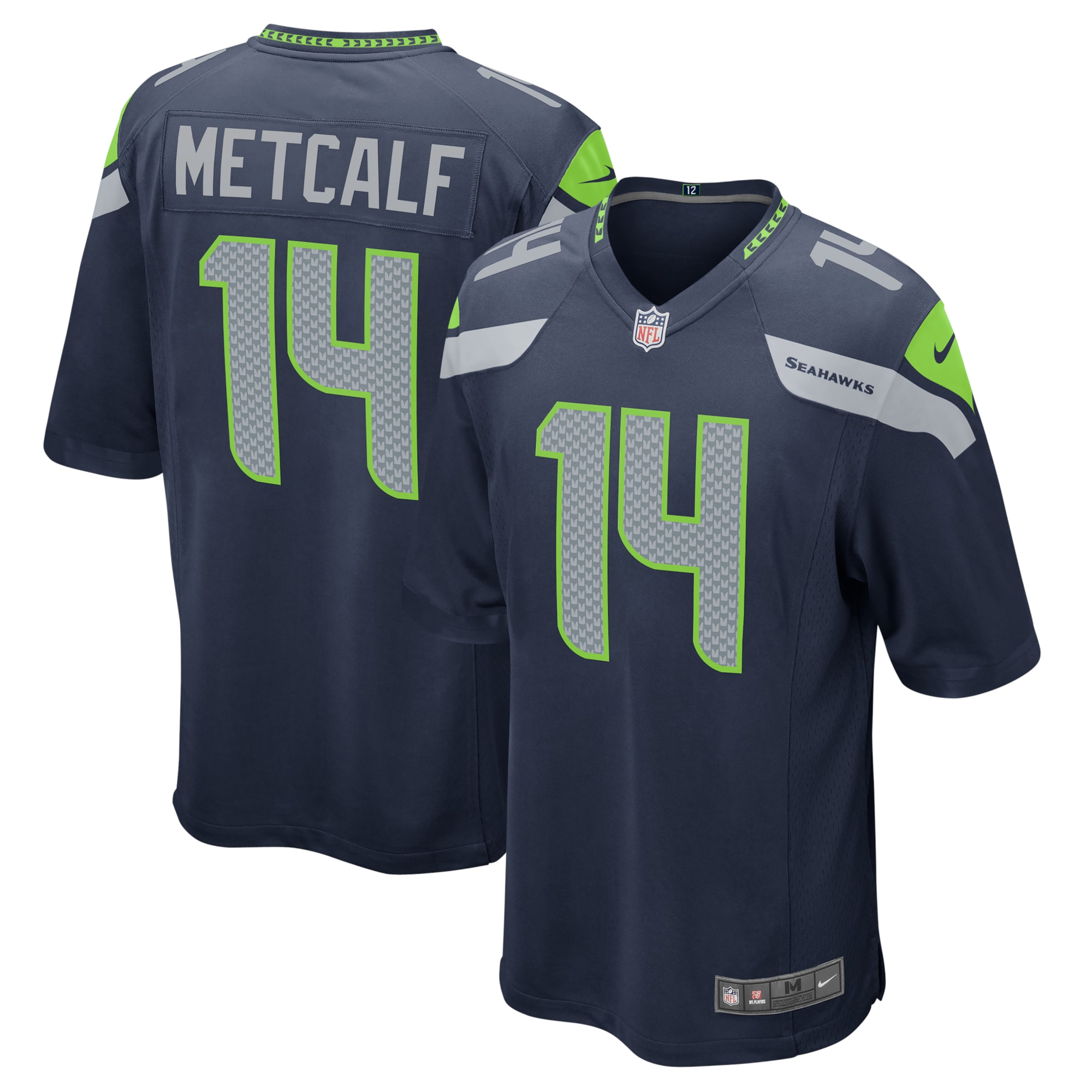 Seattle Seahawks DK Metcalf College Navy Game Team NFL Jersey Men's