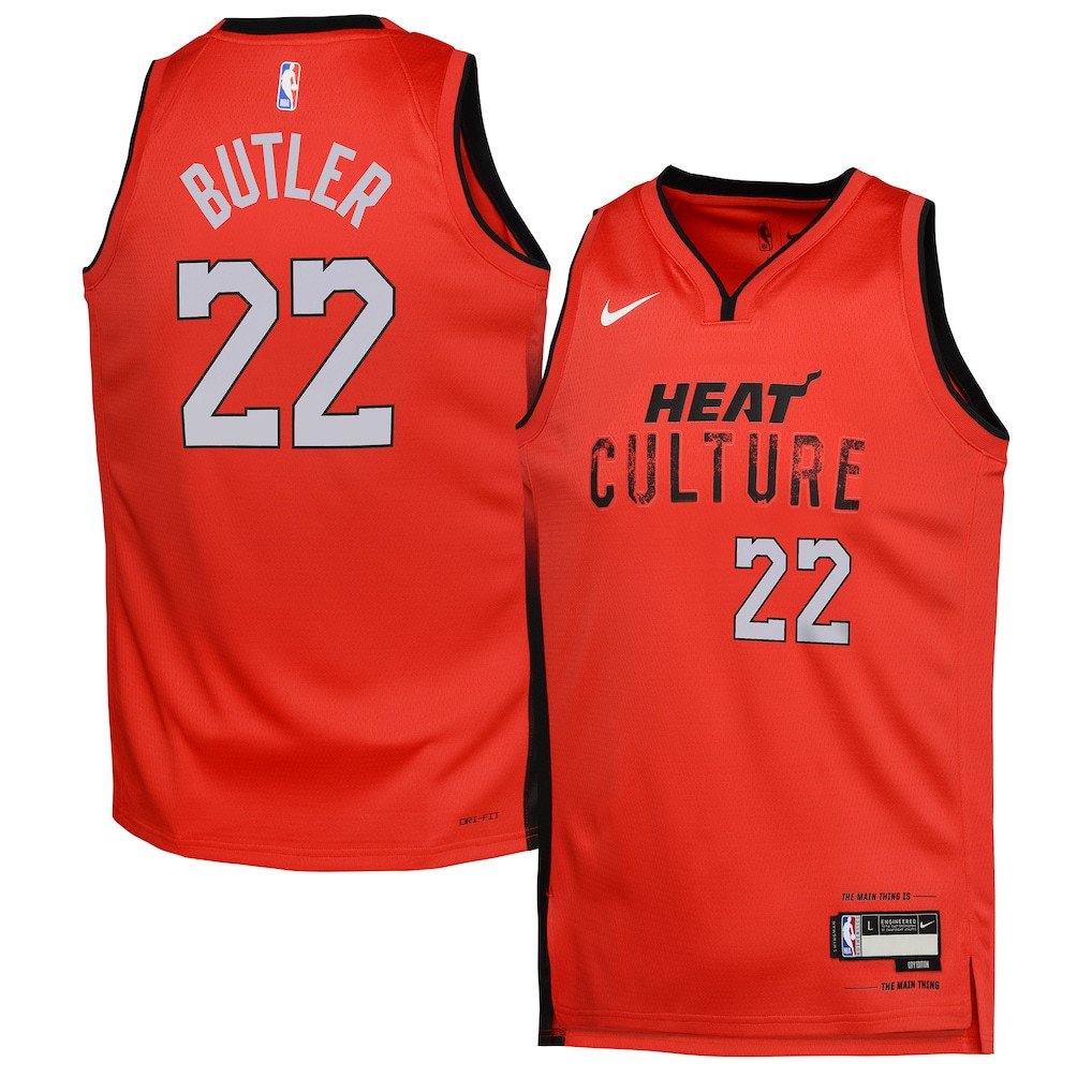 Jimmy Butler 22 Miami Heat 2024/25 Swingman Playe City Edition Red NBA Jersey Youth