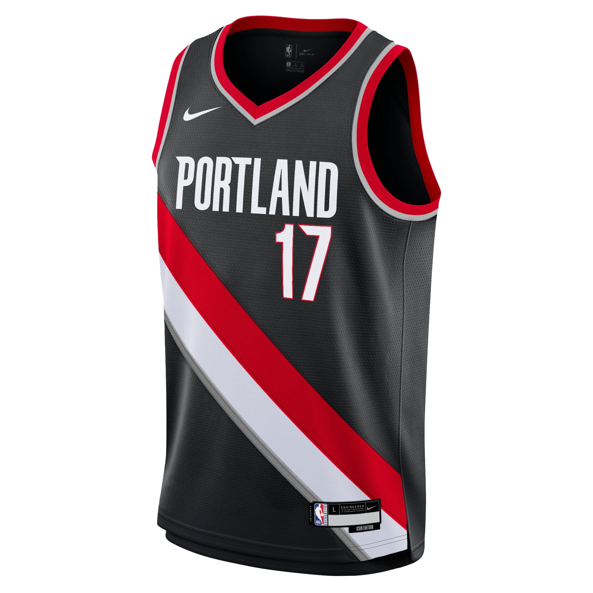 Camiseta Icon Swingman de los Portland Trail Blazers Negro Shaedon Sharpe NBA Jersey Men's