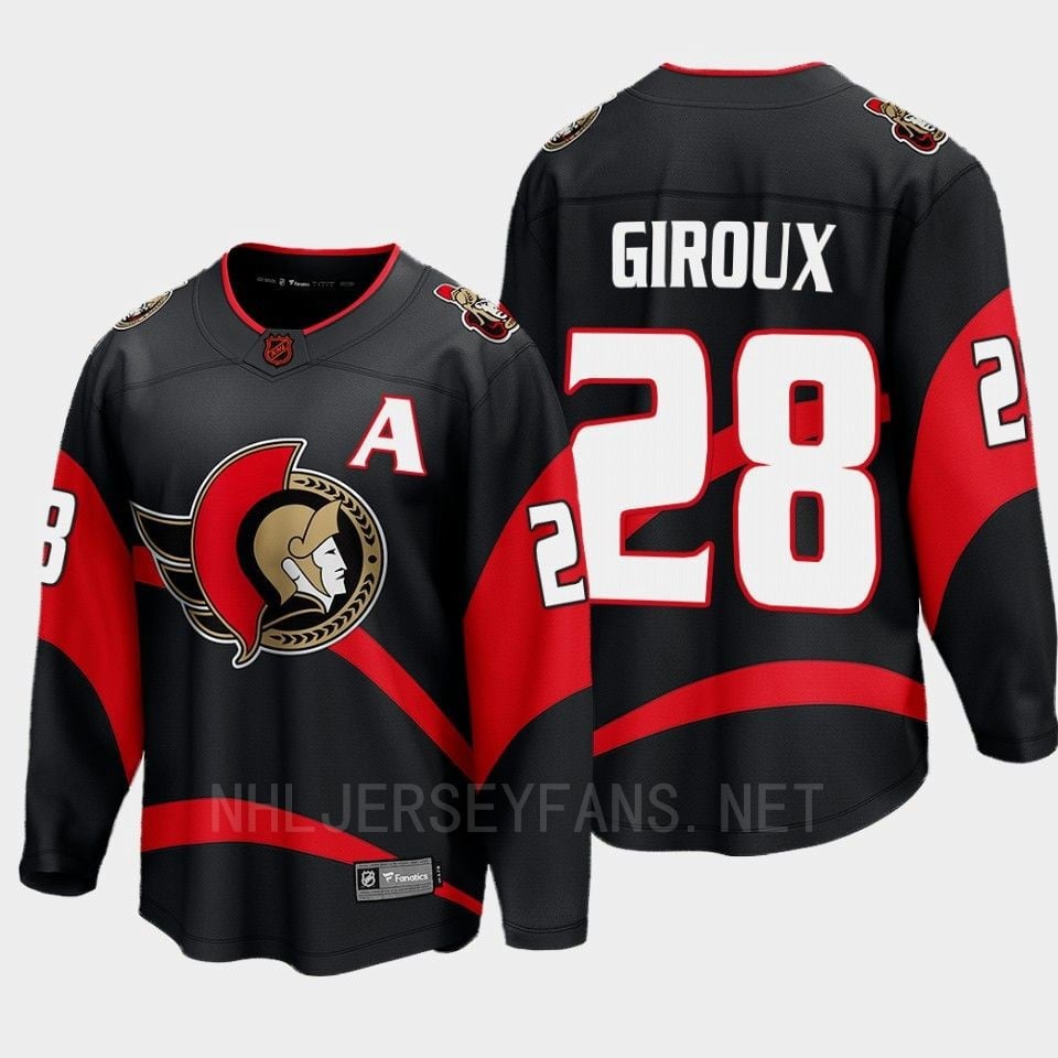 Ottawa Senators Claude Giroux 28 Special Edition 2.0 Black Breakaway Player NHL Jersey Men's