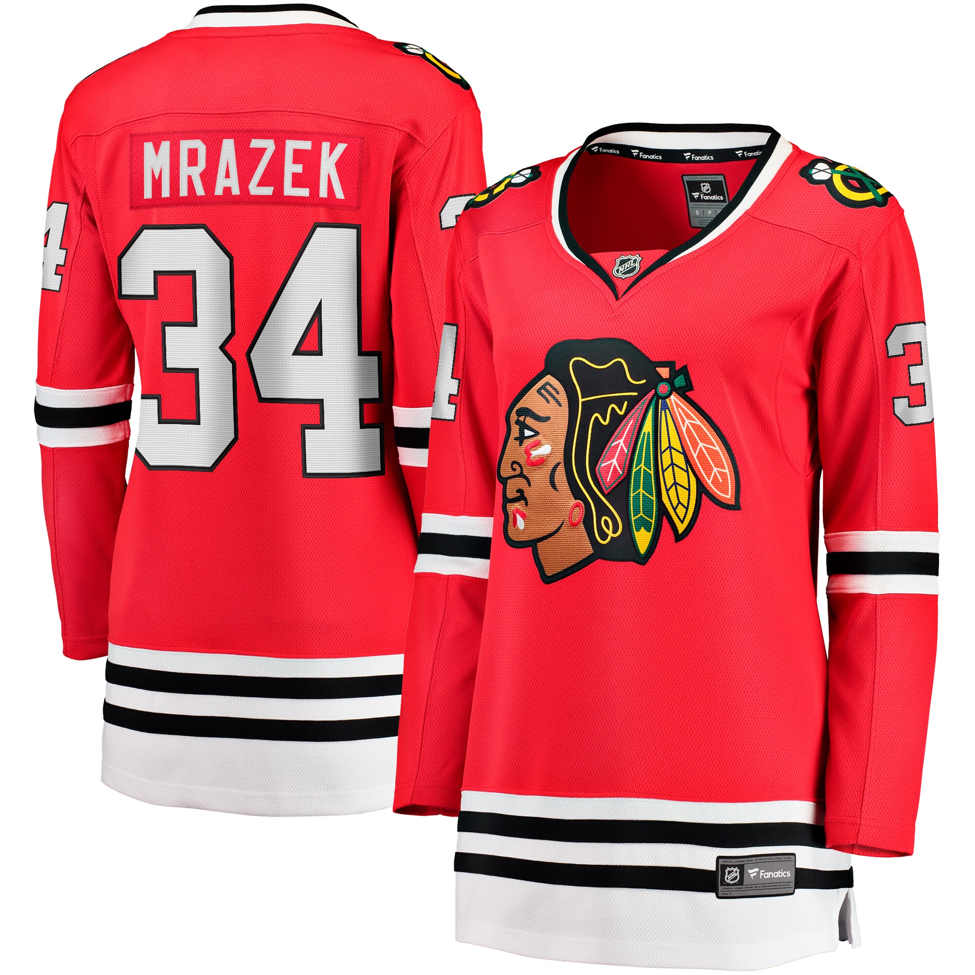 Chicago Blackhawks Petr Mrazek Red Home Breakaway Player NHL Jersey Women's