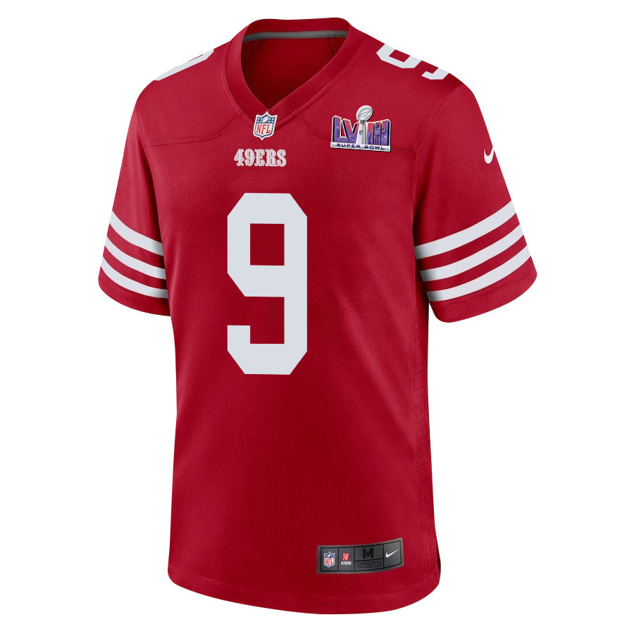 Brayden Willis 9 San Francisco 49ers Super Bowl LVIII Patch Game Scarlet NFL Jersey Men's