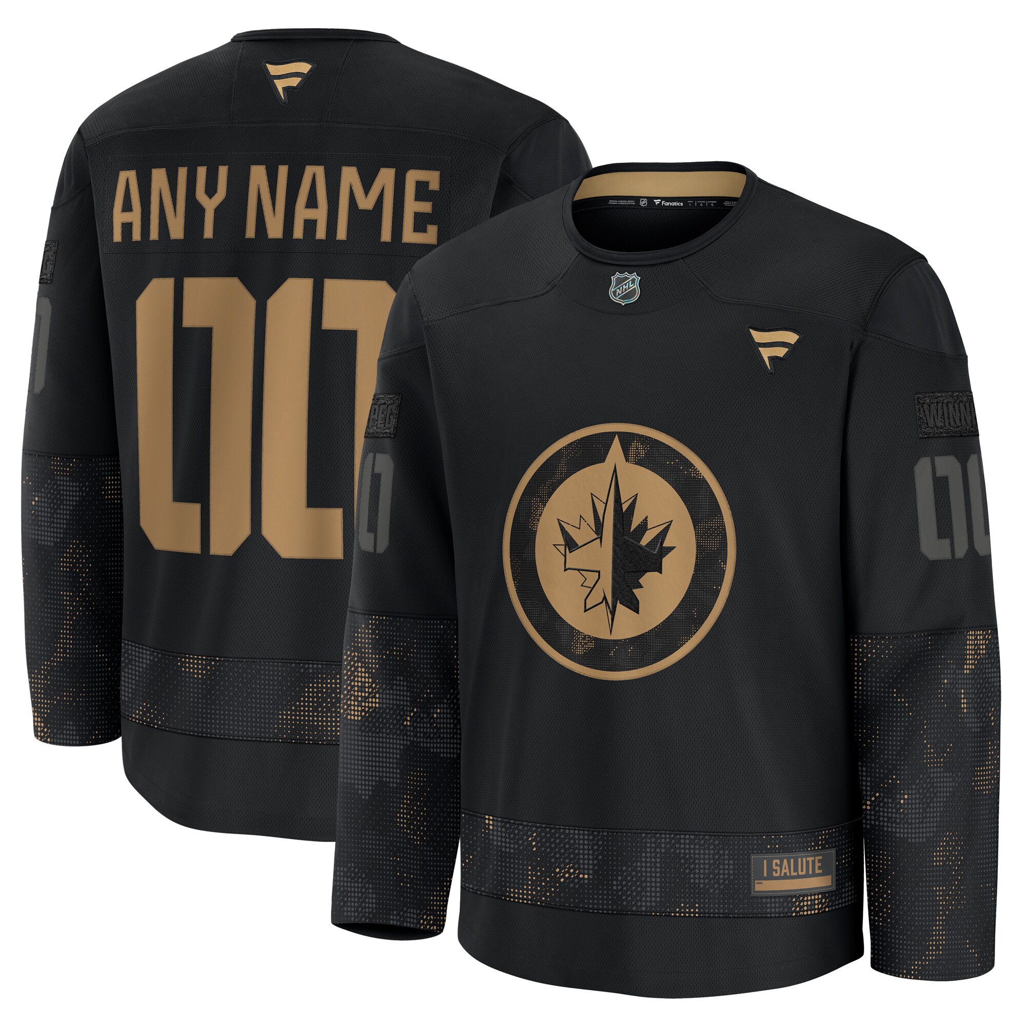 Winnipeg Jets Black 2024 Military Appreciation Custom Practice NHL Jersey Men's