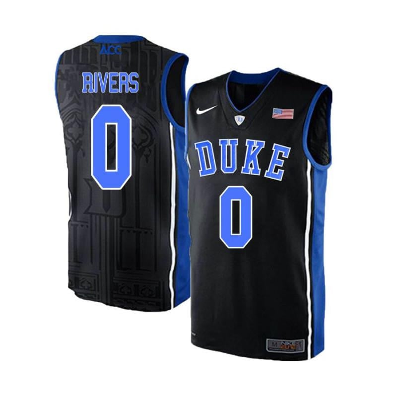 0 Austin Rivers Black Blue Elite Duke Blue Devils NCAA Jersey Men's