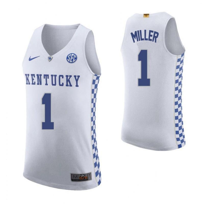 1 Darius Miller Roa White Elite Kentucky Wildcats NCAA Jersey Men's