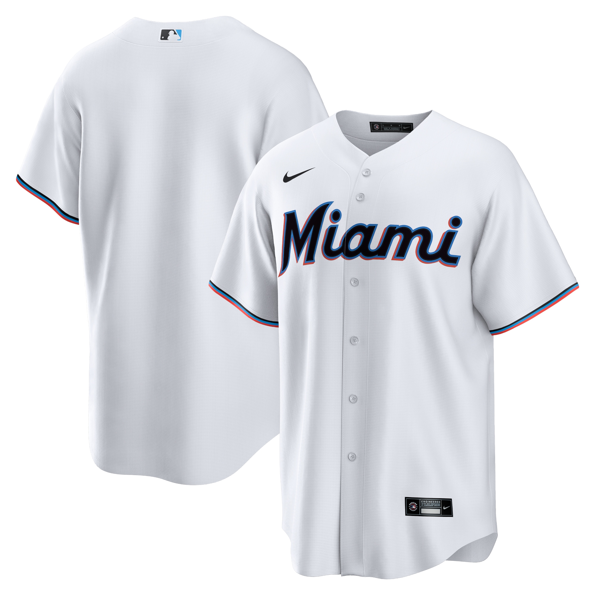 Miami Marlins White Home Team MLB Jersey Men's