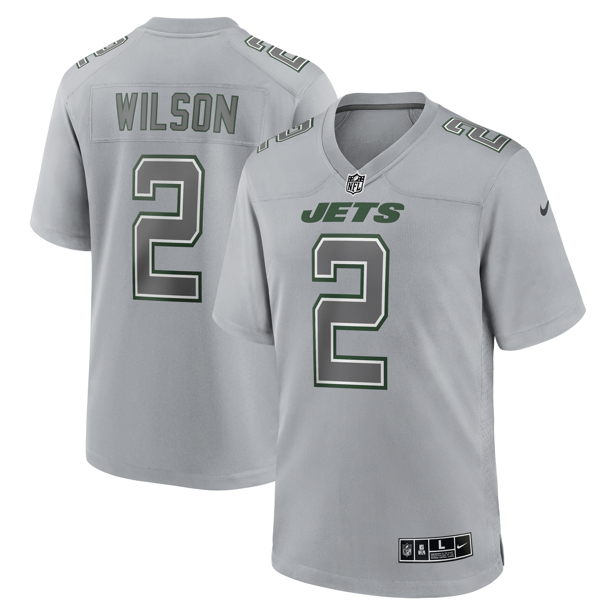 New York Jets Zach Wilson Gray Atmosphere Fashion Game NFL Jersey Men's