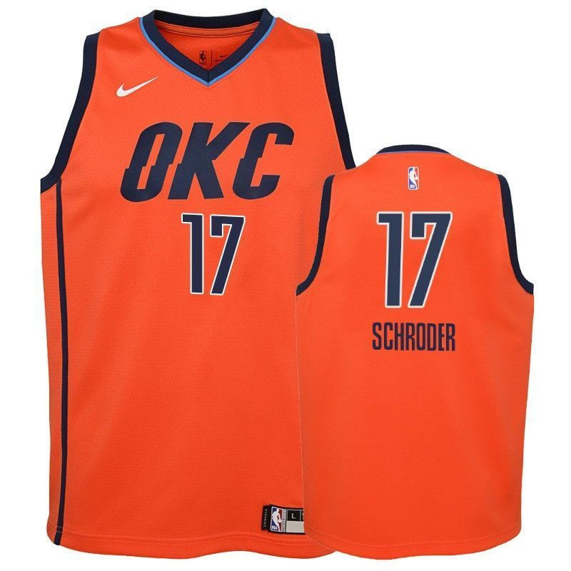 Thunder Dennis Schroder 17 2018-19 Earned Orange NBA Jersey Youth