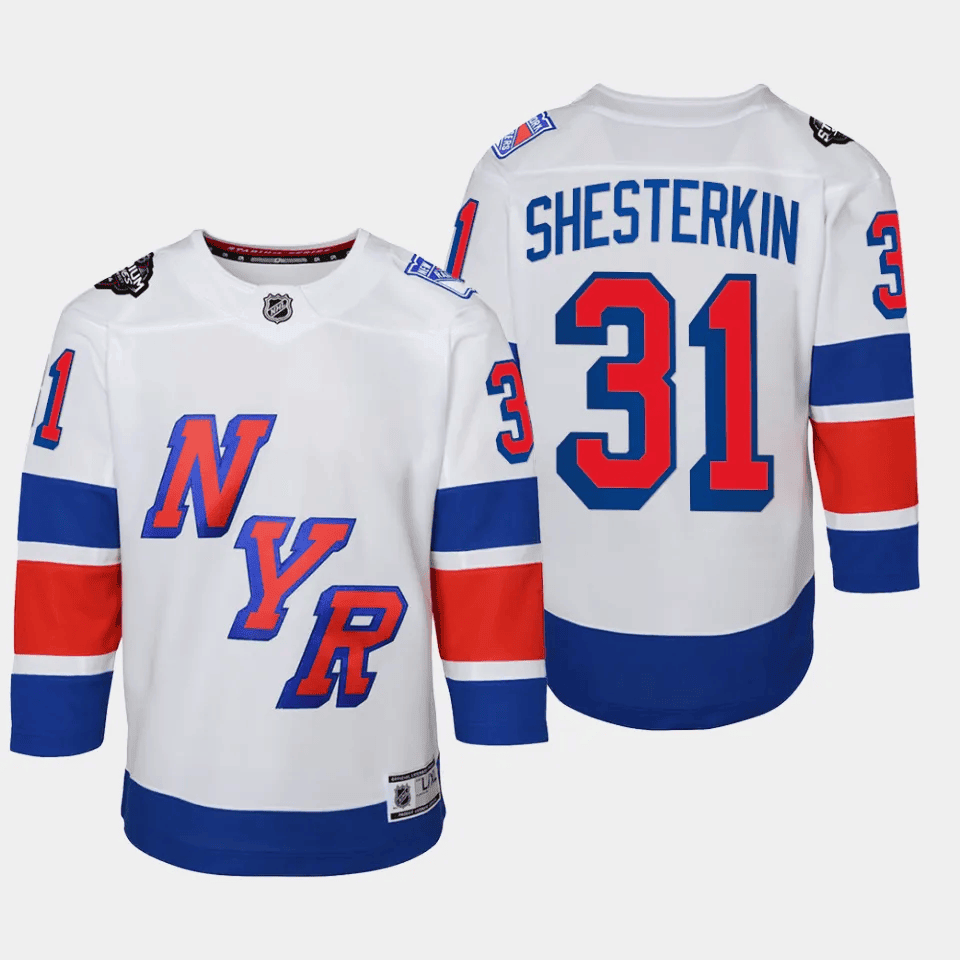 Igor Shesterkin 31 New York Rangers 2024 Stadium Series White NHL Jersey Youth