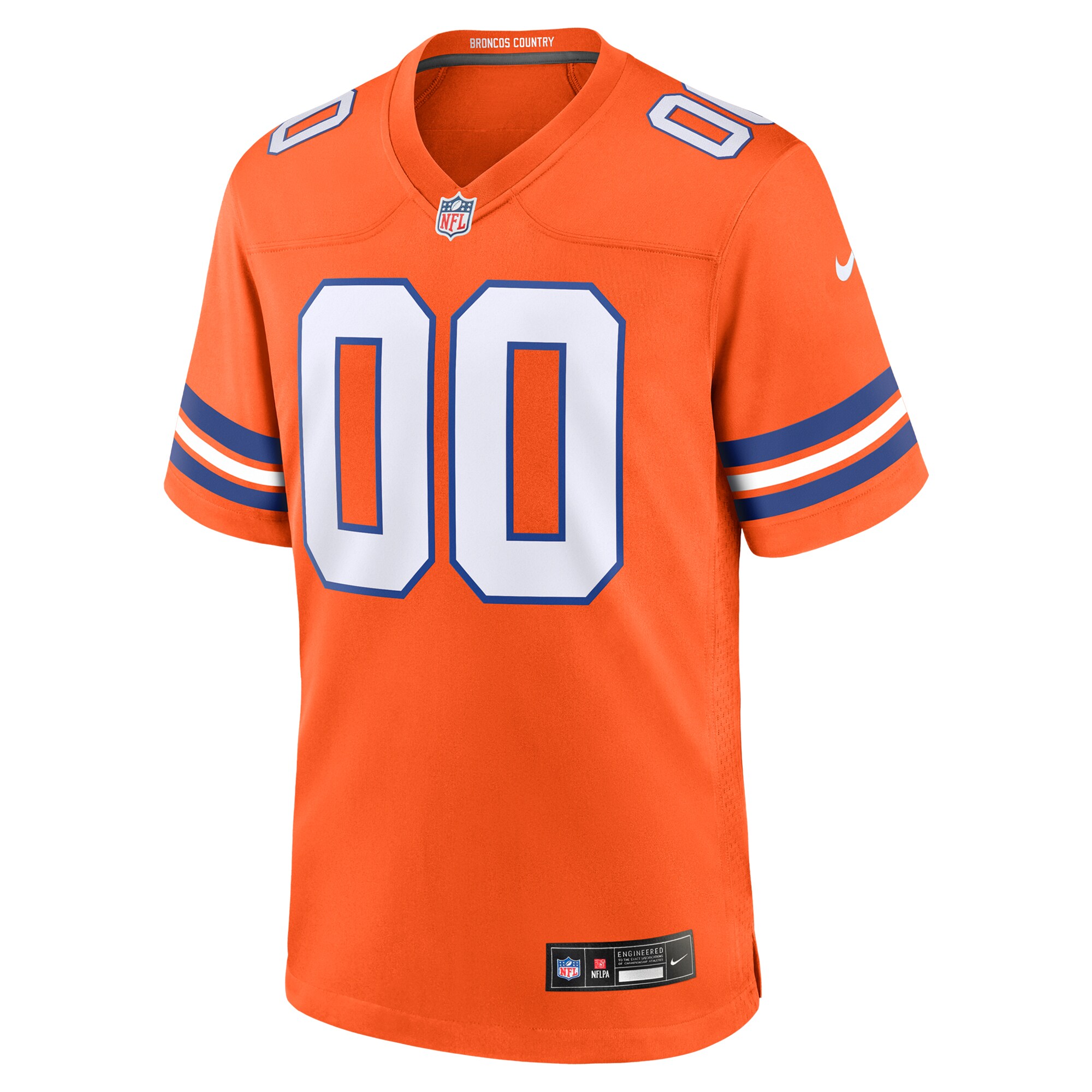 Denver Broncos Orange Mile High Collection 1977 Throwback Custom Game NFL Jersey Men's