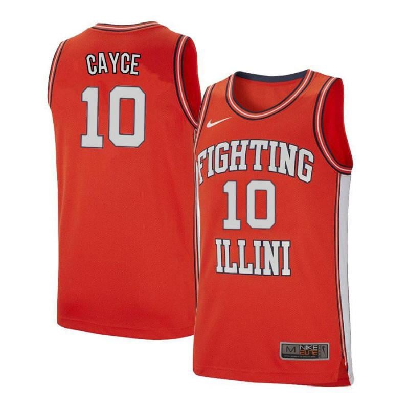 10 Drew Cayce Orange Retro Elite Illinois Fighting Illini NCAA Jersey Men's