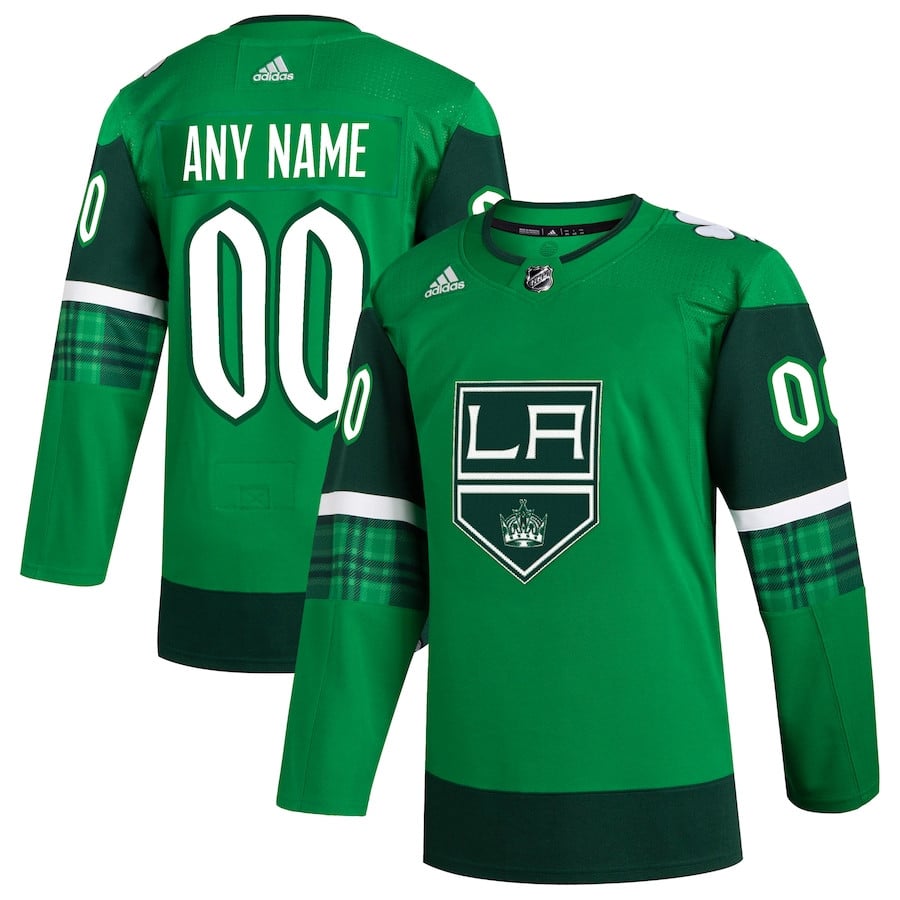 Los Angeles Kings St. Patrick's Day Custom Kelly Green NHL Jersey Men's