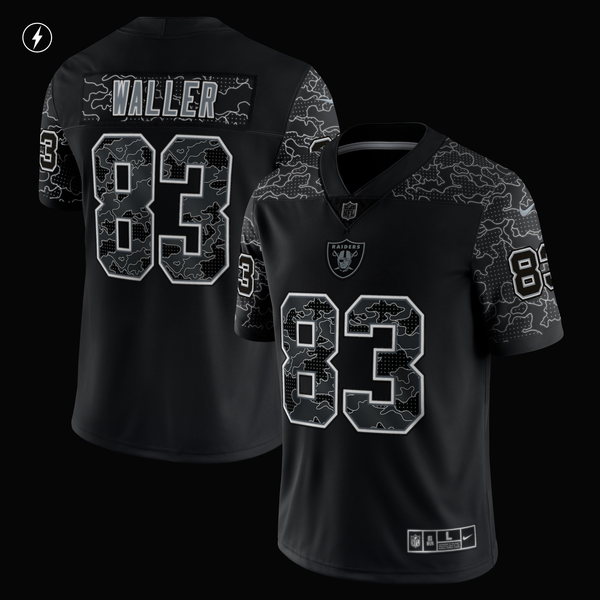 Las Vegas Raiders Darren Waller Black RFLCTV Limited NFL Jersey Men's