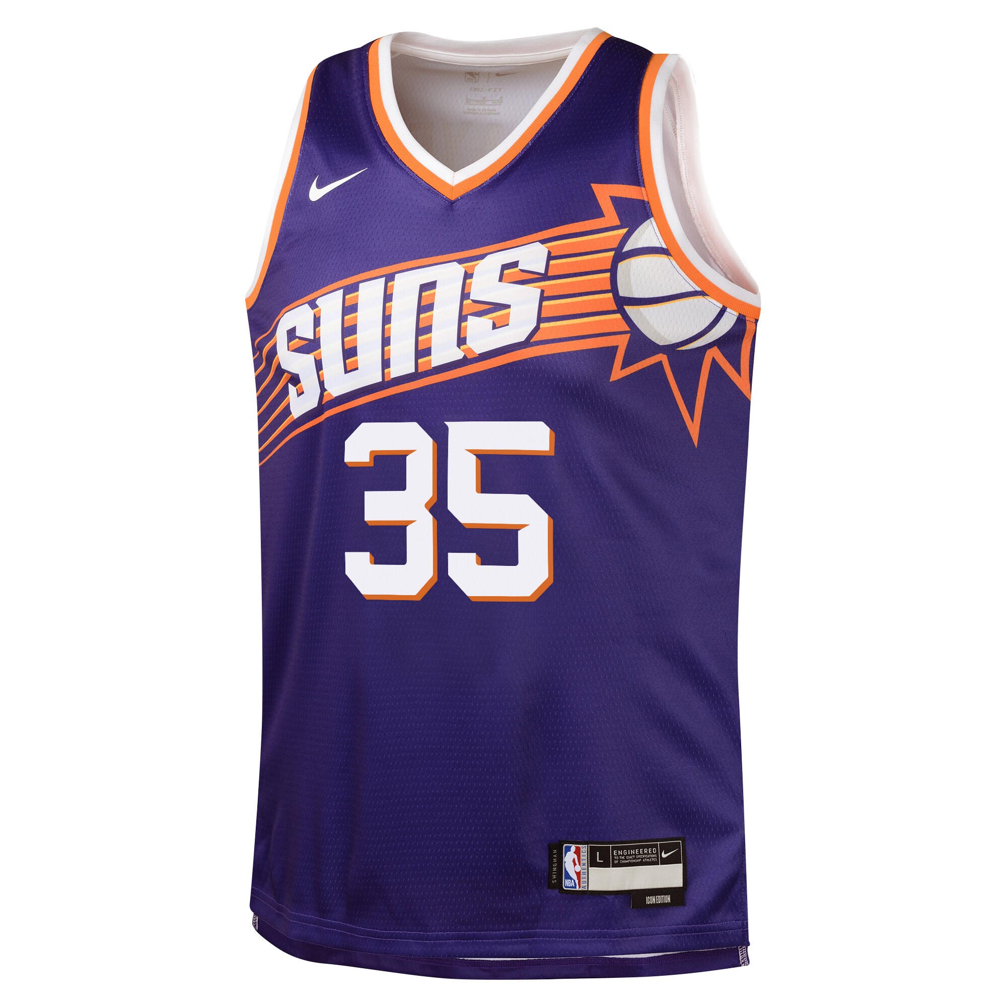Camiseta Icon Edition Swingman de los Phoenix Suns Purpura Kevin Durant Adolescentes NBA Jersey Men's