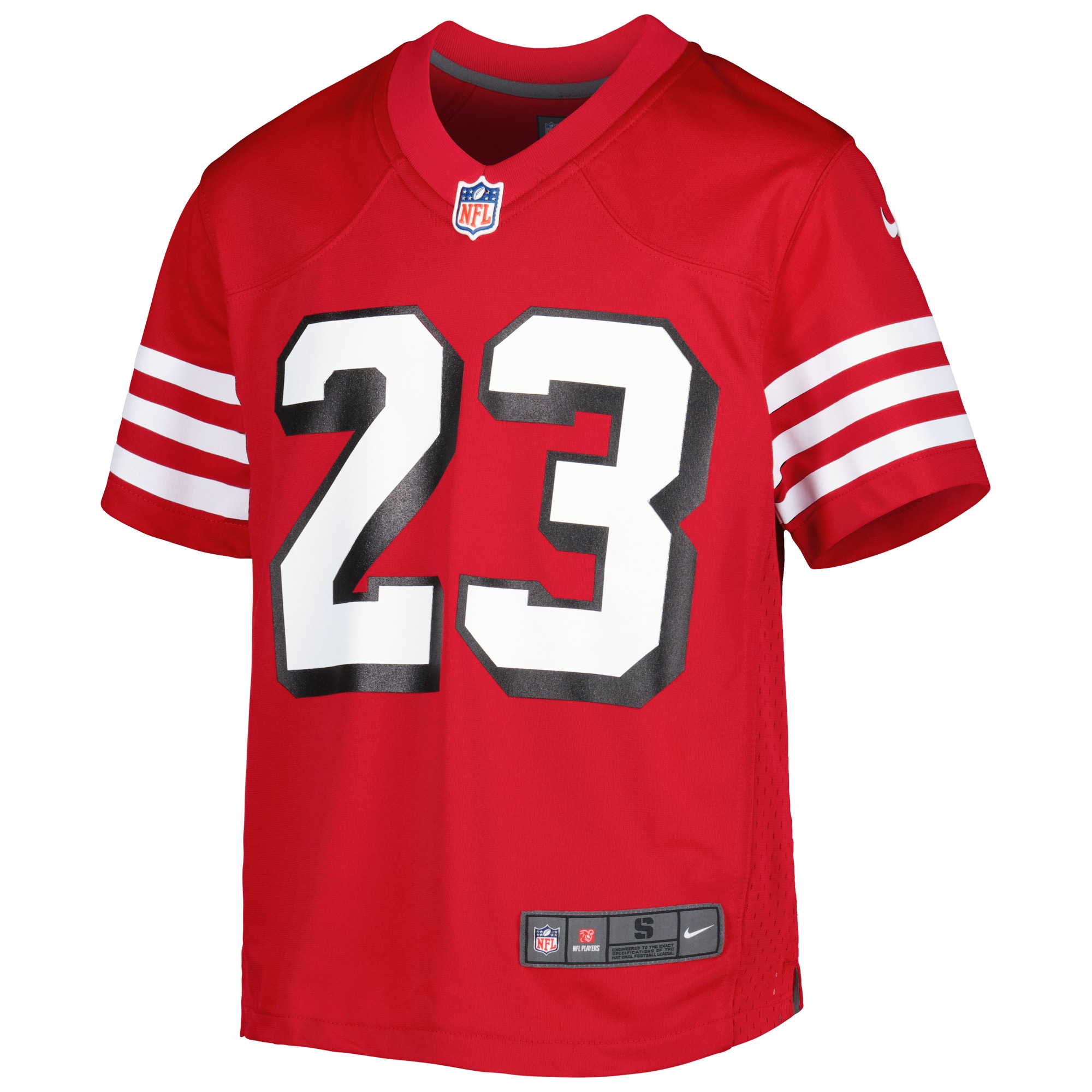 San Francisco 49ers Christian McCaffrey Scarlet Game NFL Jersey Youth