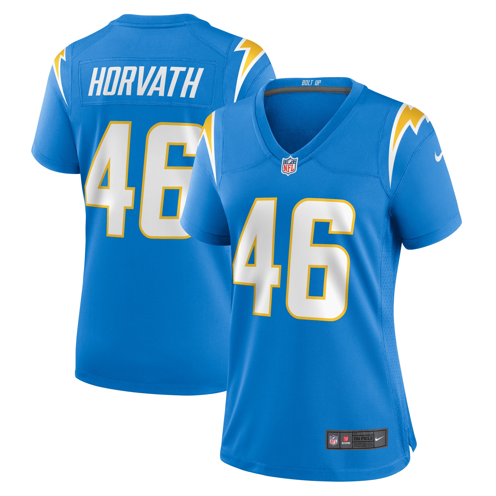 Los Angeles Chargers Zander Horvath Powder Blue Game NFL Jersey Women's