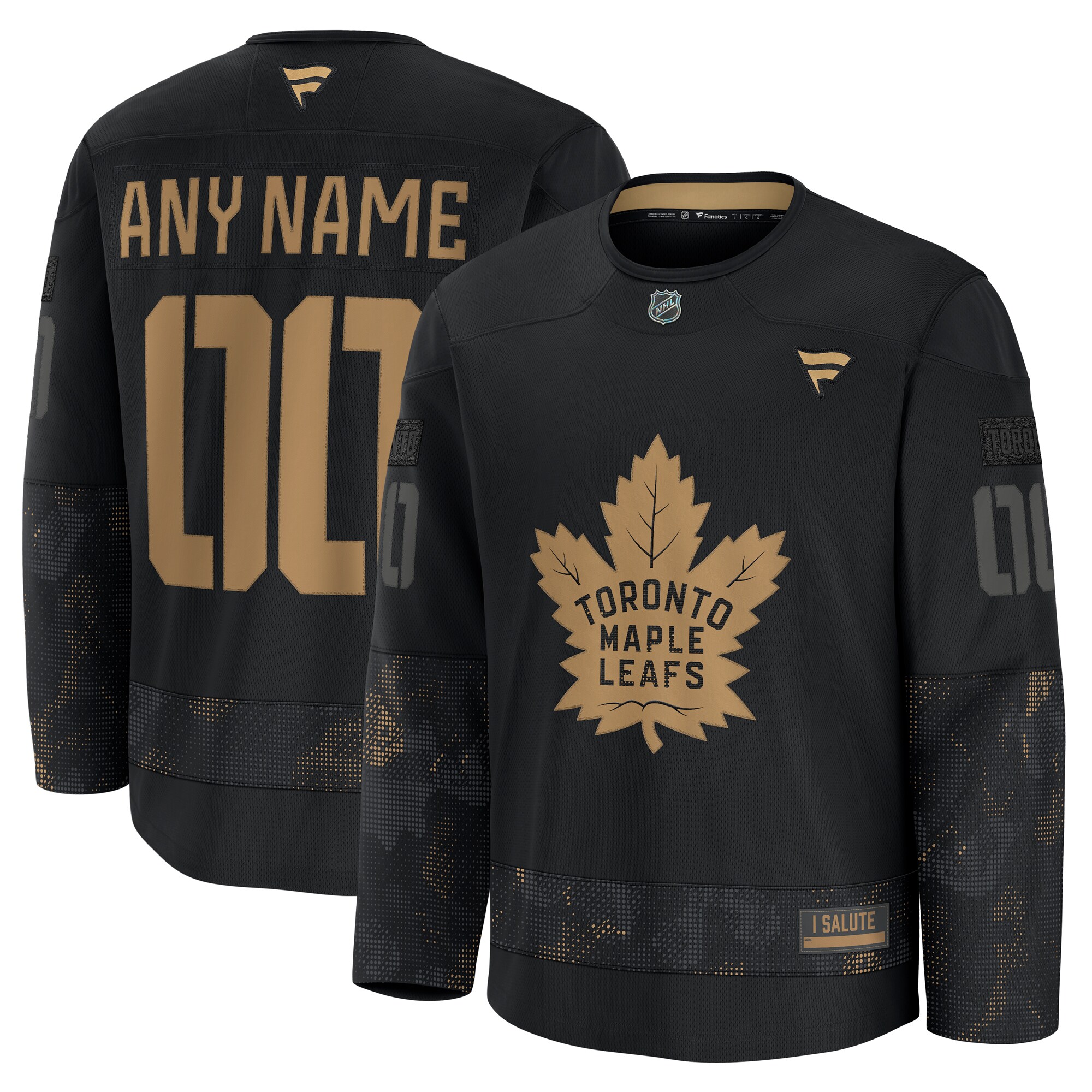 Toronto Maple Leafs Black 2024 Military Appreciation Custom Practice NHL Jersey Men's