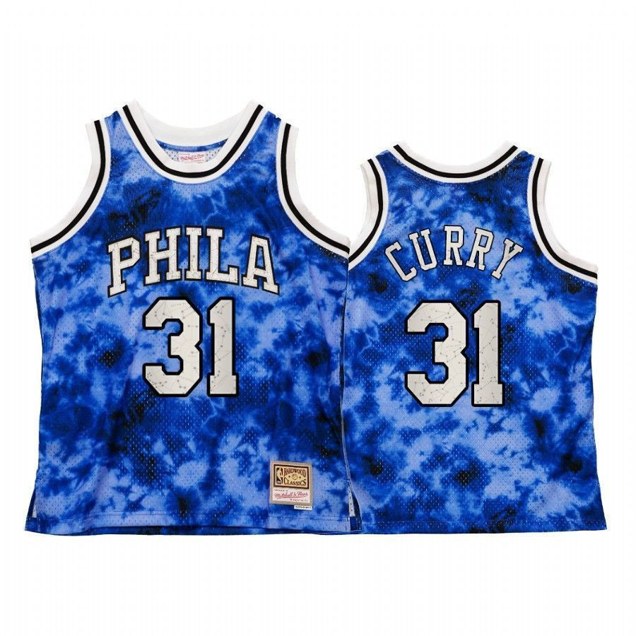 Philadelphia 76ers Seth Curry Galaxy Constellation Royal Vintage NBA Jersey Men's