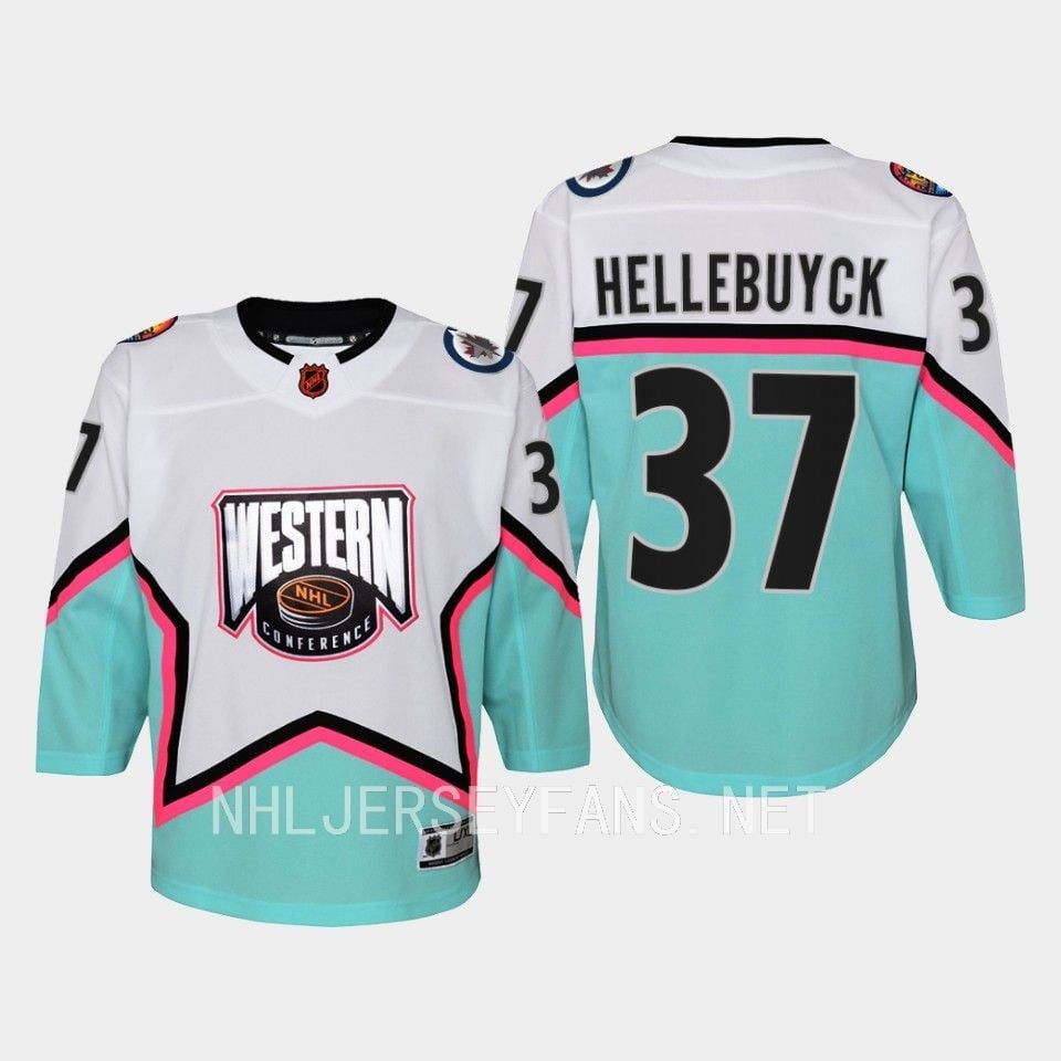 Connor Hellebuyck 37 Winnipeg Jets 2023 All Star Game White Equipment NHL Jersey Men's