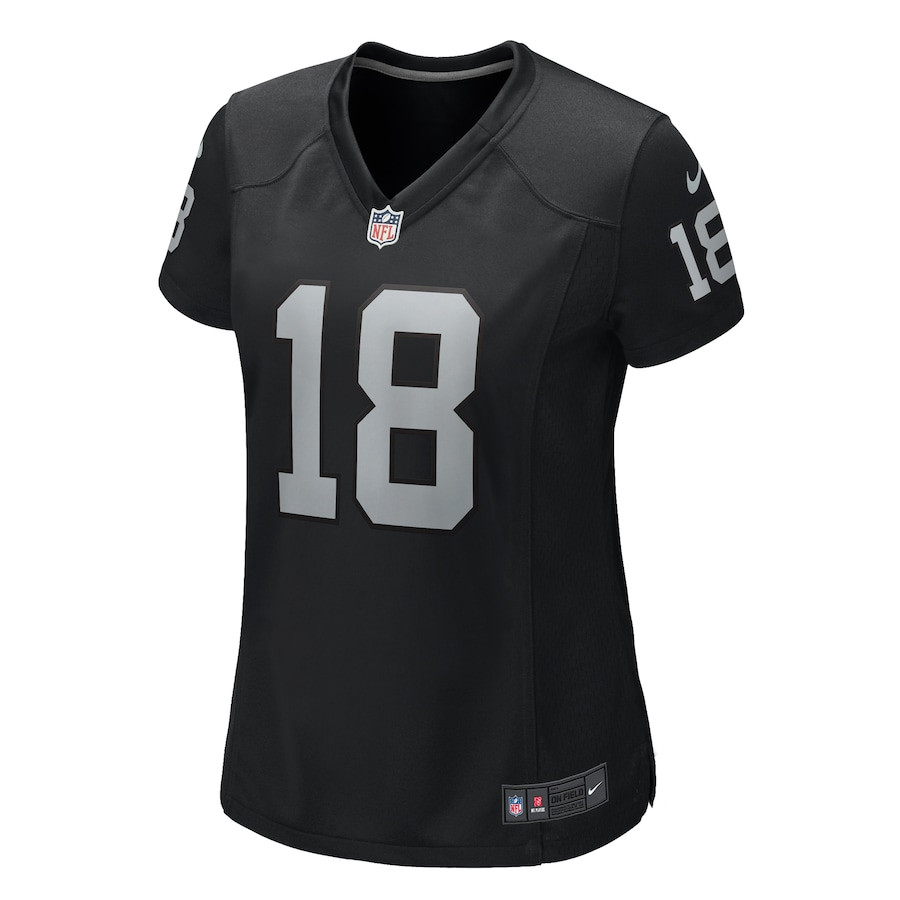 Jack Jones 18 Las Vegas Raiders Game Black NFL Jersey Women's