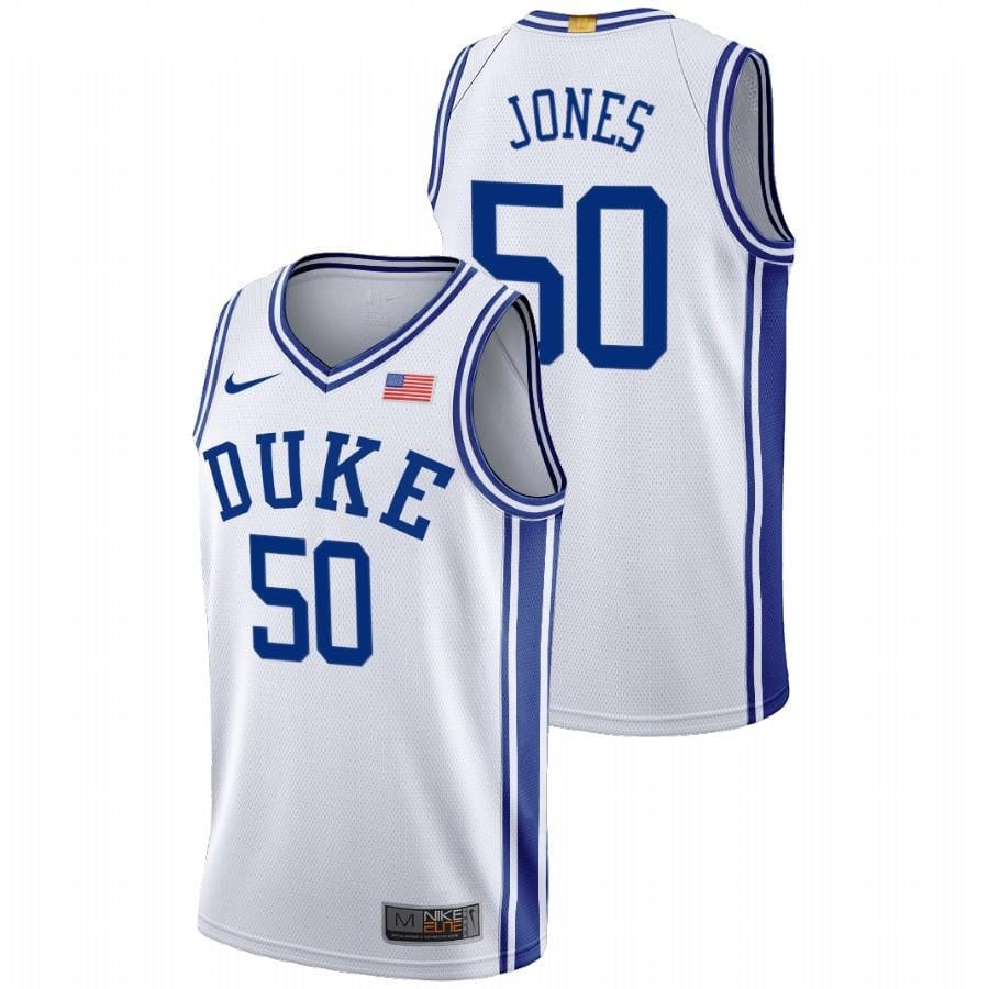 Duke Blue Devils Bates Jones 202 White Home 2023 transfer NCAA Jersey Men's
