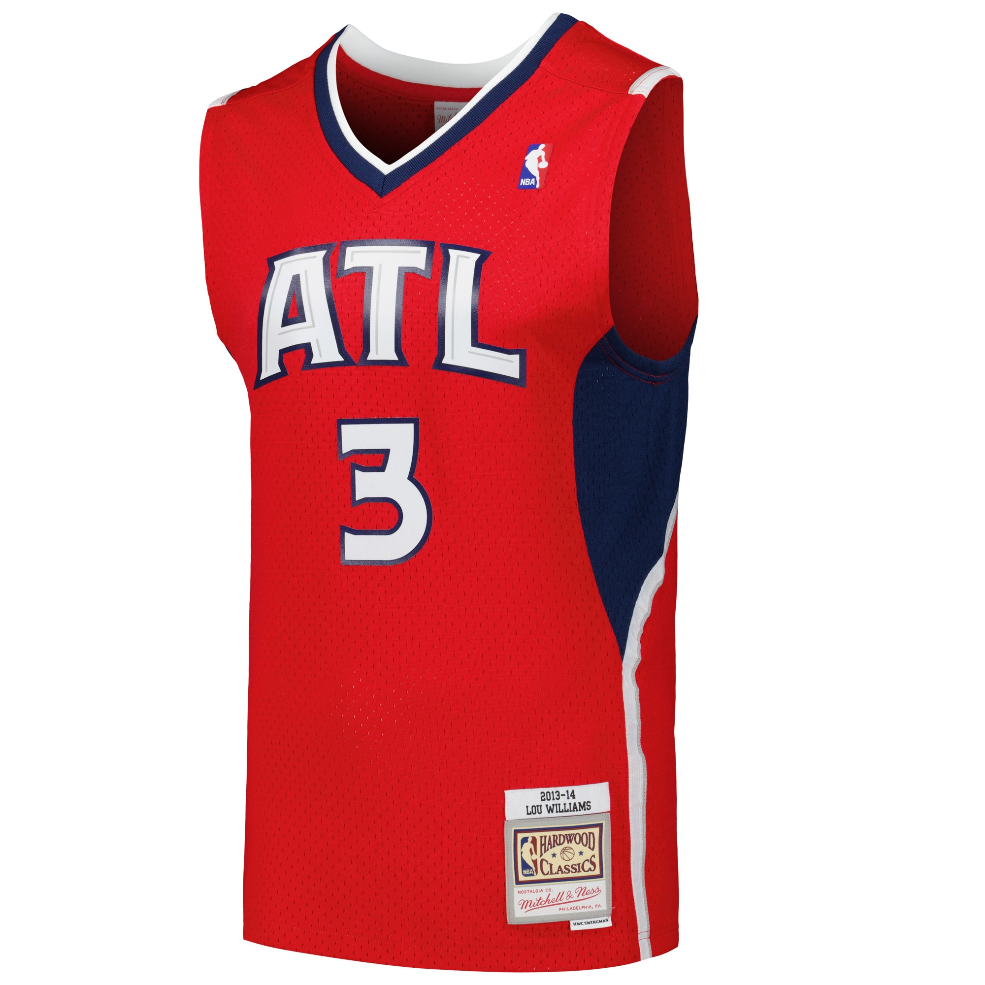 Mitchell Ness Lou Williams Red Atlanta Hawks 2013/14 Hardwood Classics Swingman NBA Jersey Men's