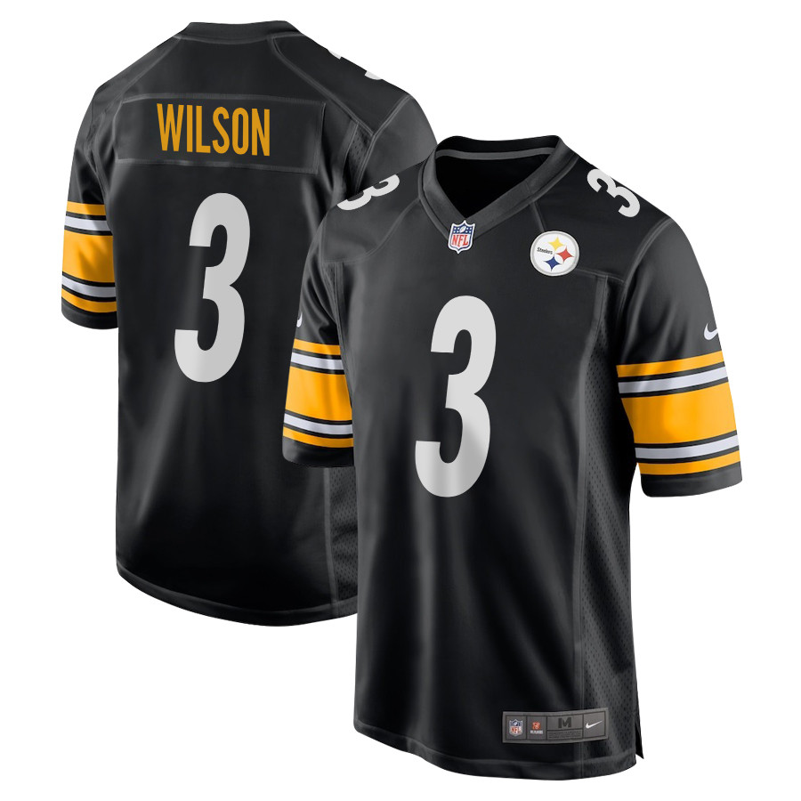 Russell Wilson 3 Pittsburgh Steelers Game Black NFL Jersey Men's
