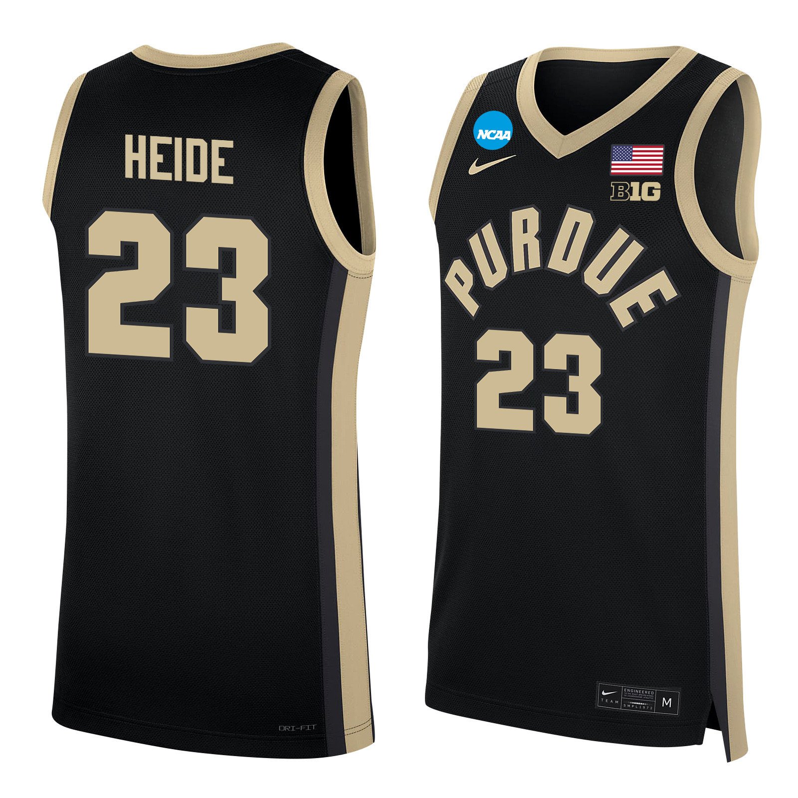 Camden Heide 23 Purdue Boilermakers 2024 Black Unisex NCAA Jersey Unisex