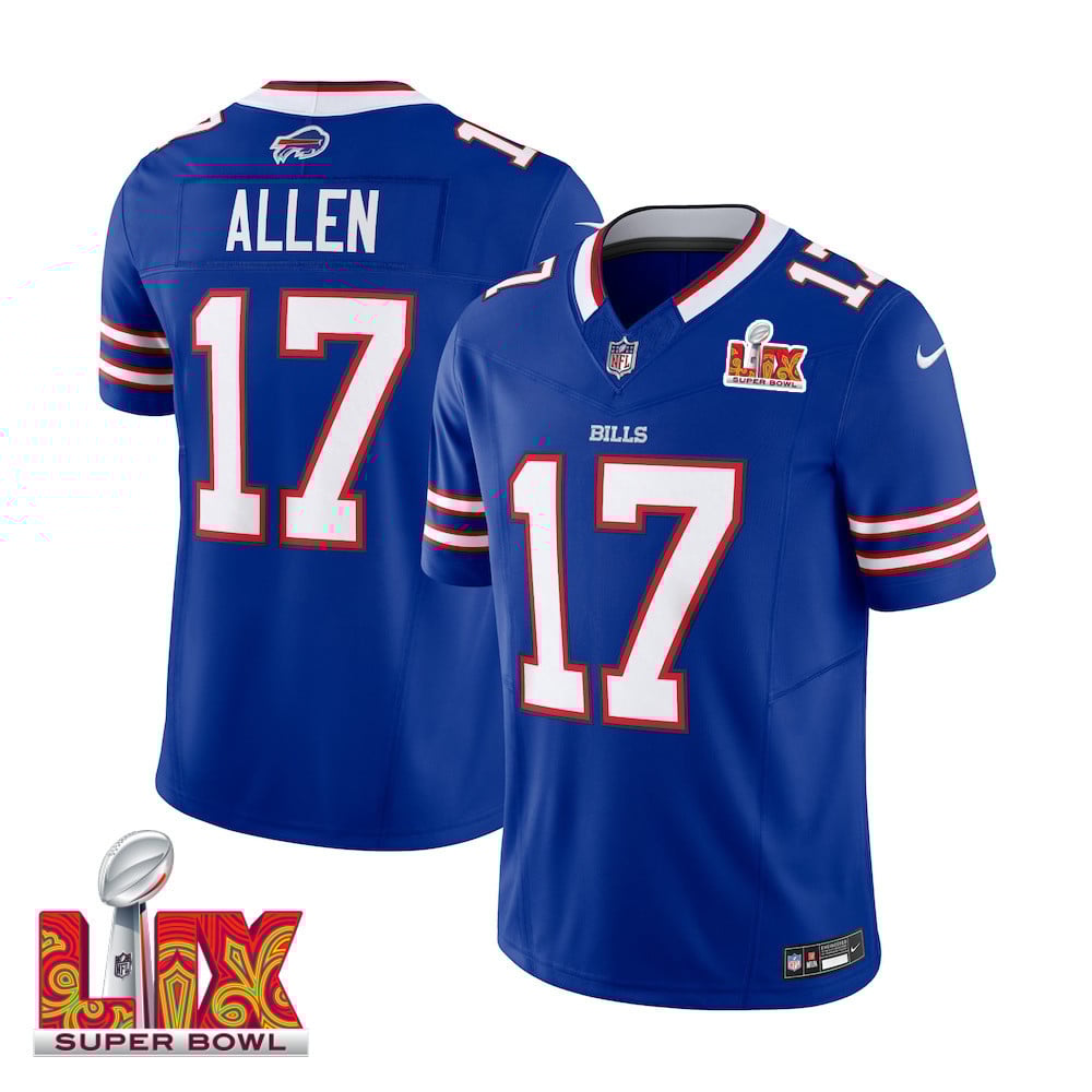 Josh Allen #17 Buffalo Bills Super Bowl LIX Royal NFL Jersey Men's