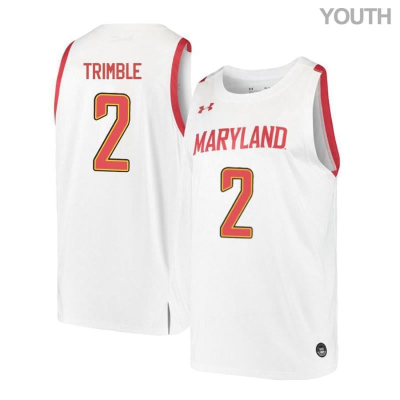 Under Armour 2 Melo Trimbl White Retro Maryland Terrapins NCAA Jersey Youth