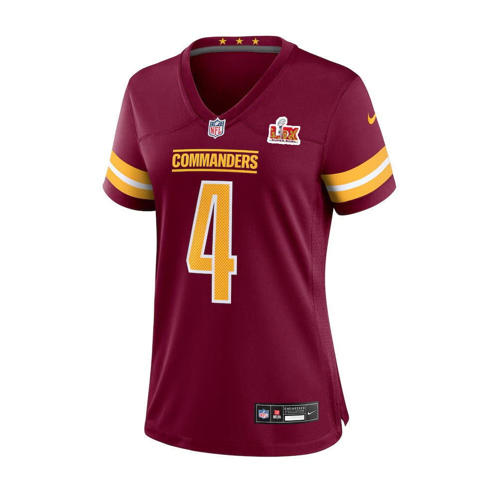 Frankie Luvu #4 Washington Commanders Super Bowl LIX Burgundy NFL Jersey Women's